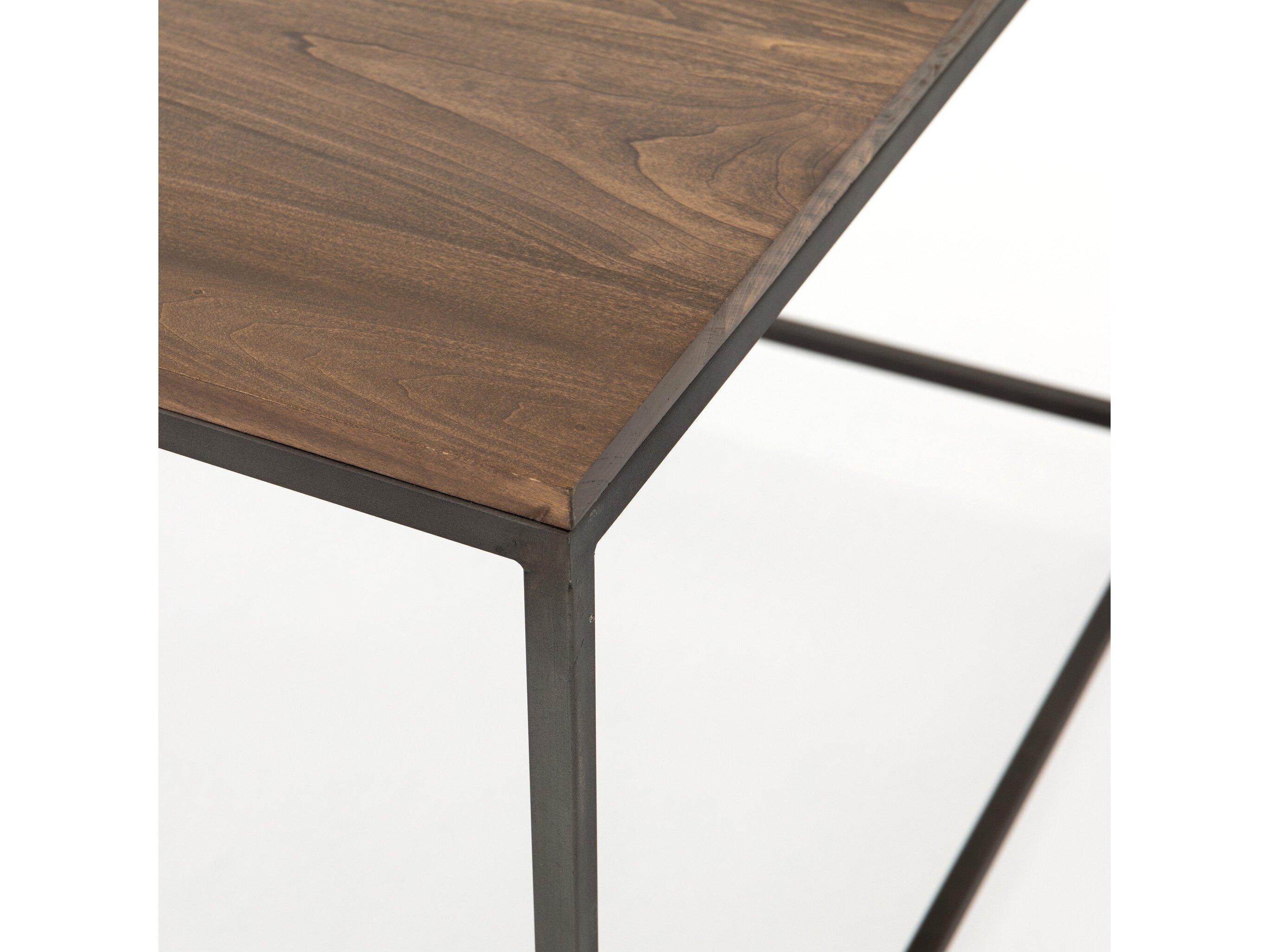 Four Hands Fulton Trey Natural Iron Auburn Poplar Brown Wood Corner Desk