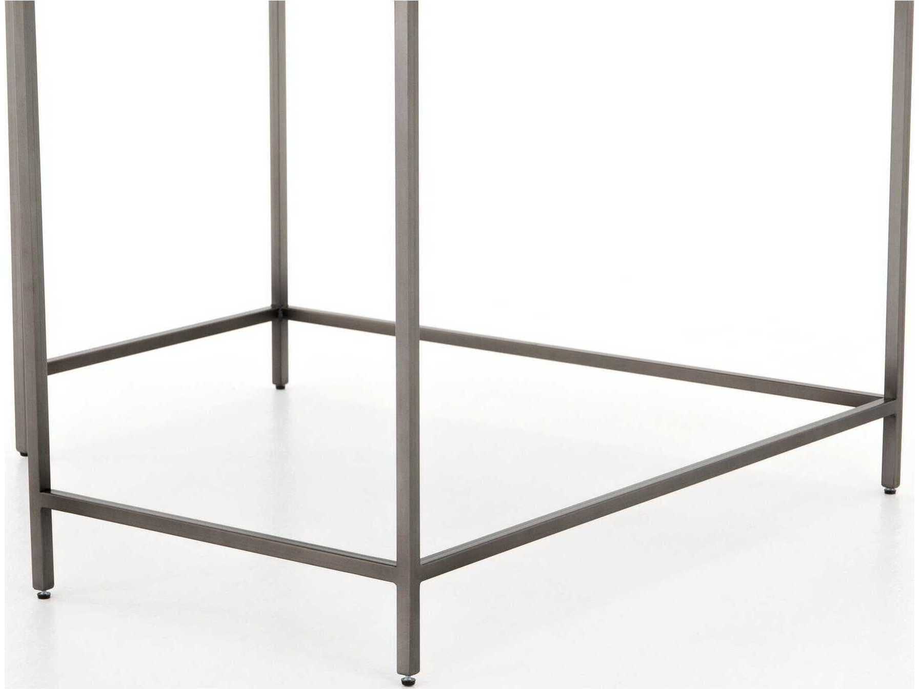 Four Hands Fulton Trey Natural Iron Black Wash Poplar Wood Corner Desk