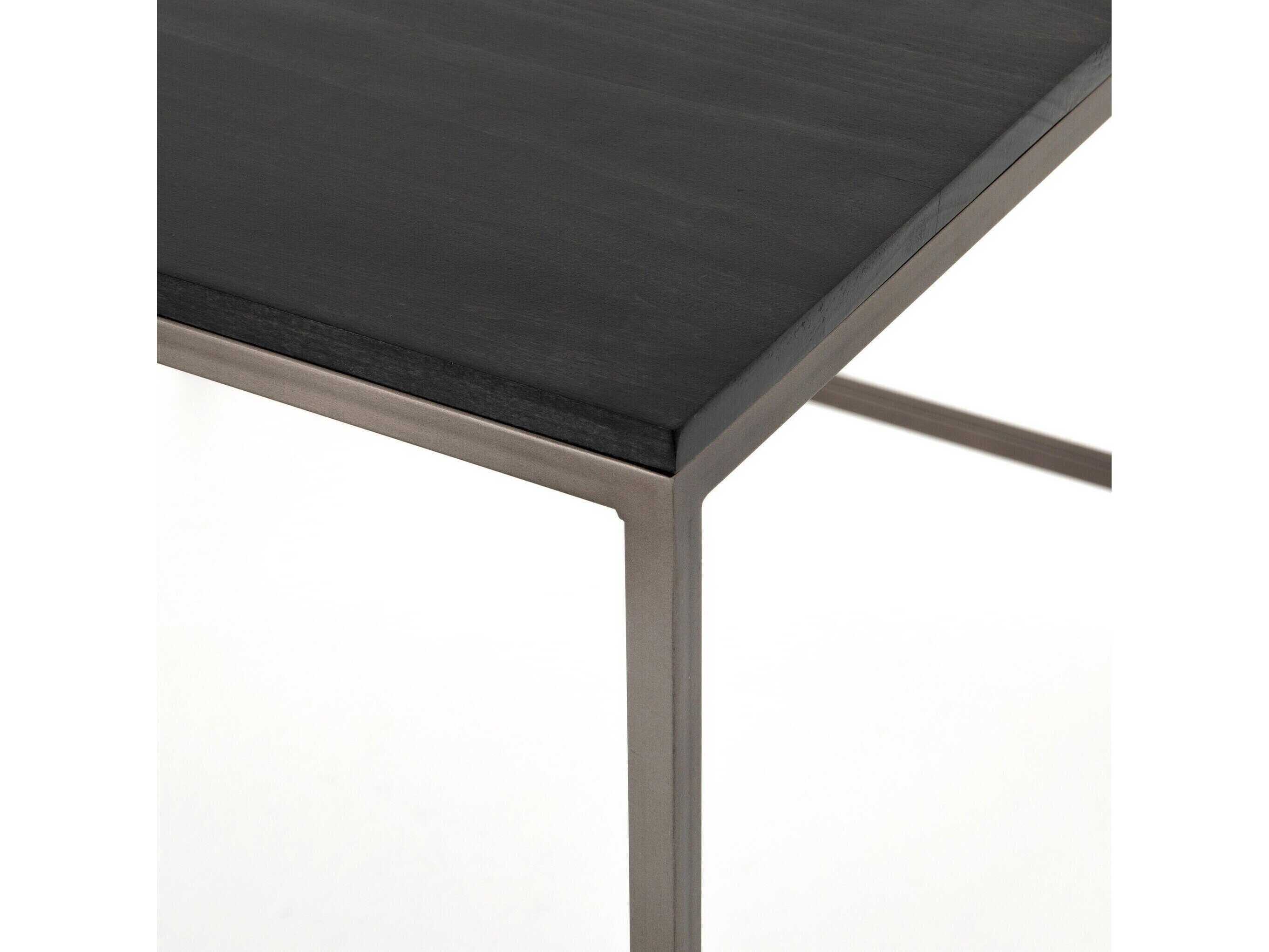 Four Hands Fulton Trey Natural Iron Black Wash Poplar Wood Corner Desk