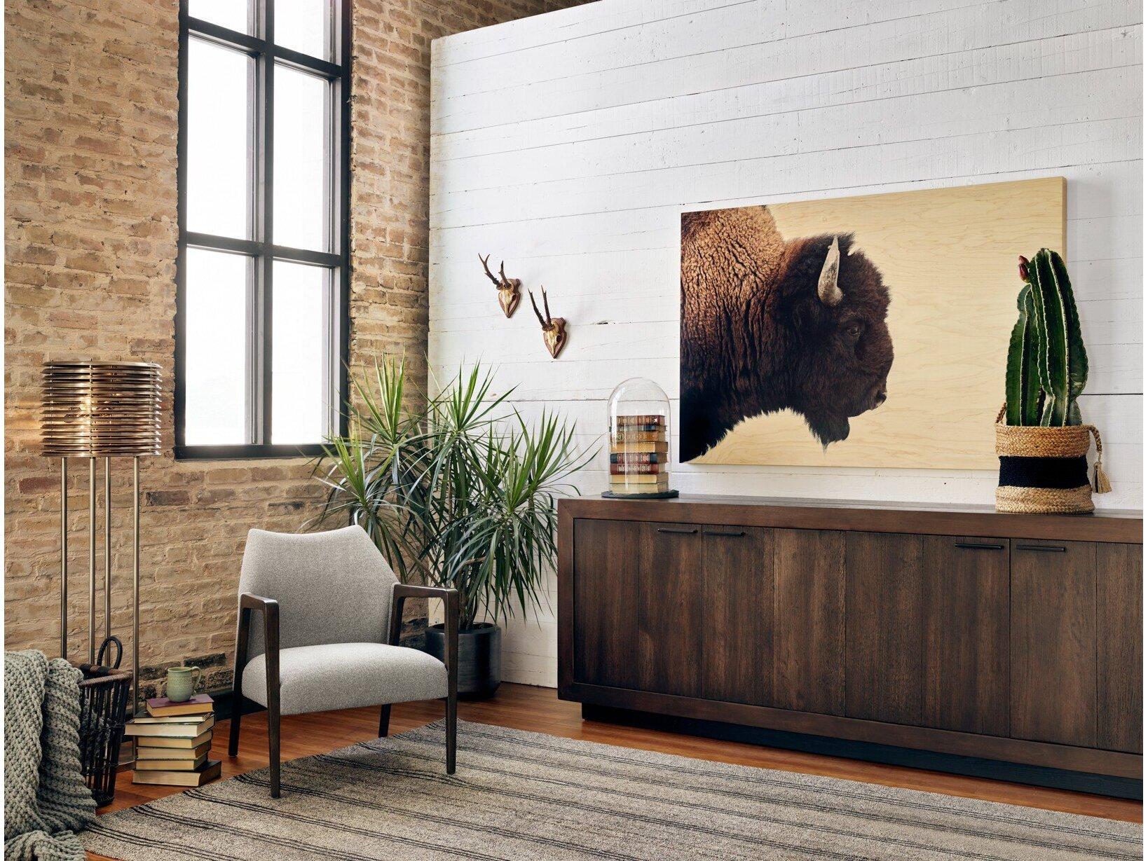 Four Hands Loft American Bison Wood Wall Art