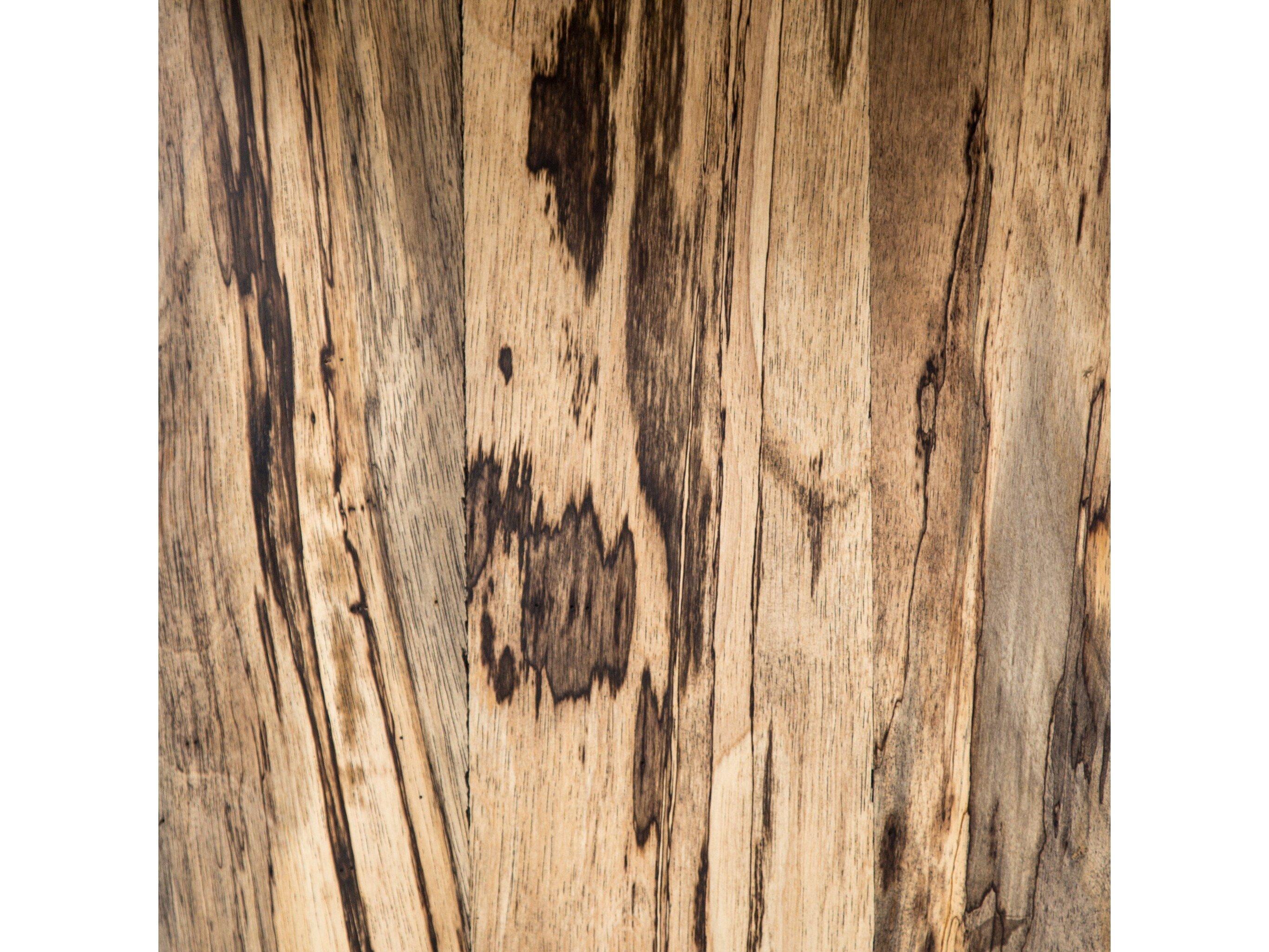 Four Hands Wesson Hudson Rectangular Wood Bronzed Iron Spalted Primavera End Table