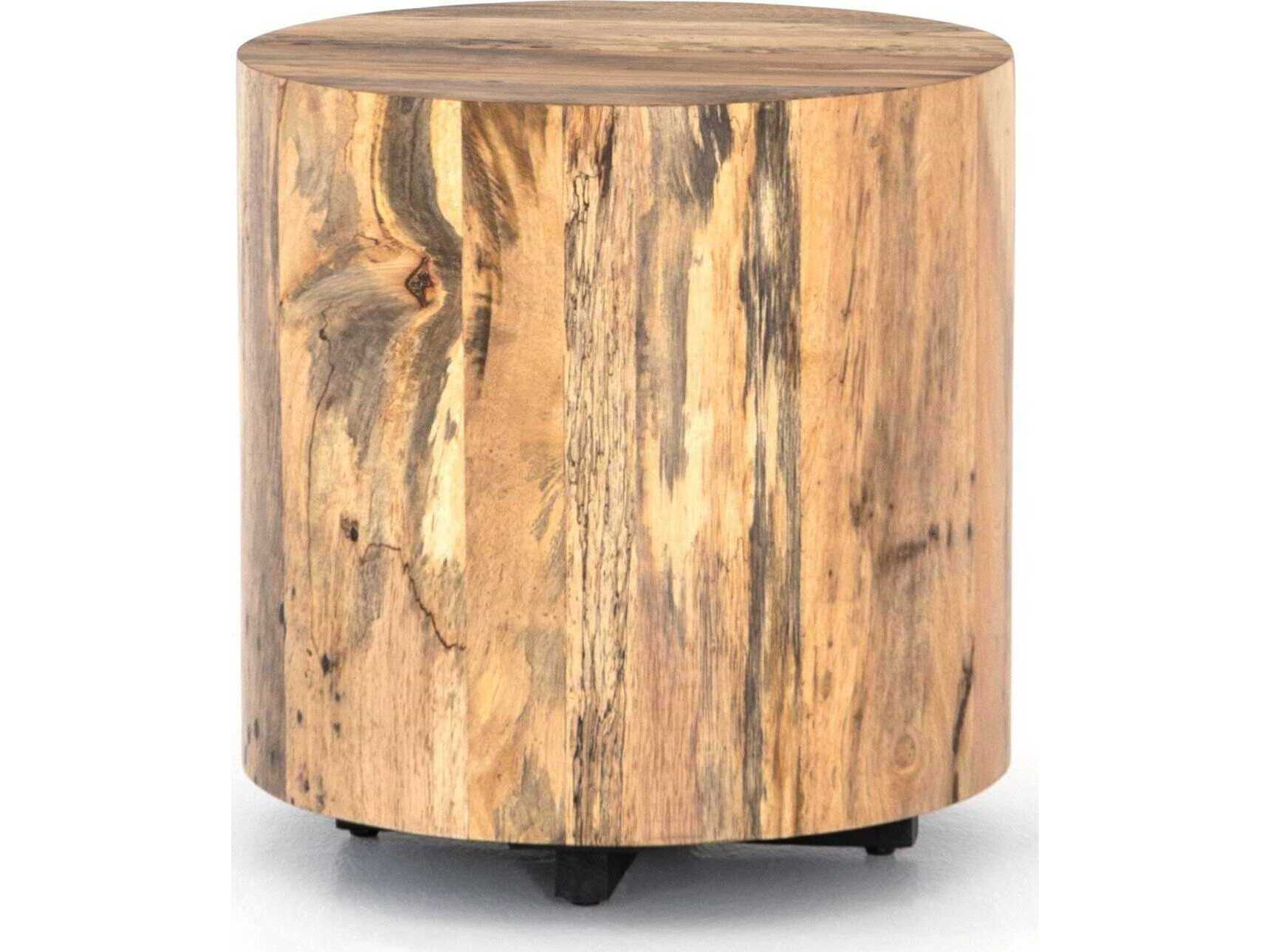 Four Hands Wesson Hudson Spalted Primavera Round End Table