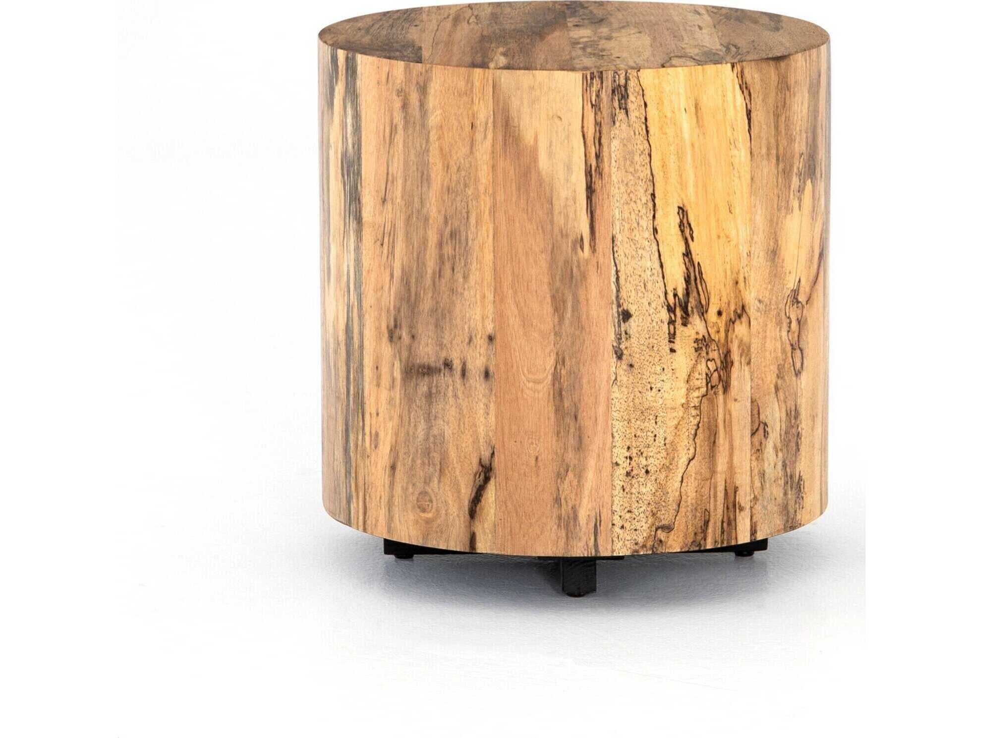 Four Hands Wesson Hudson Spalted Primavera Round End Table