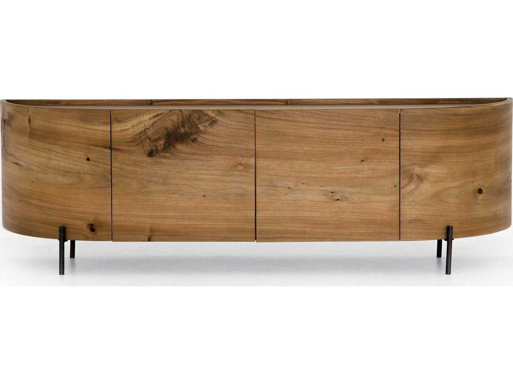 Four Hands Wesson Lunas Wood Gold Guanacaste Bronzed Iron Console Table