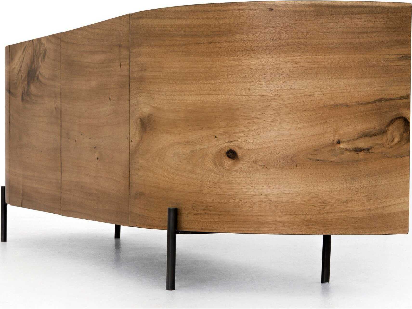 Four Hands Wesson Lunas Wood Gold Guanacaste Bronzed Iron Console Table