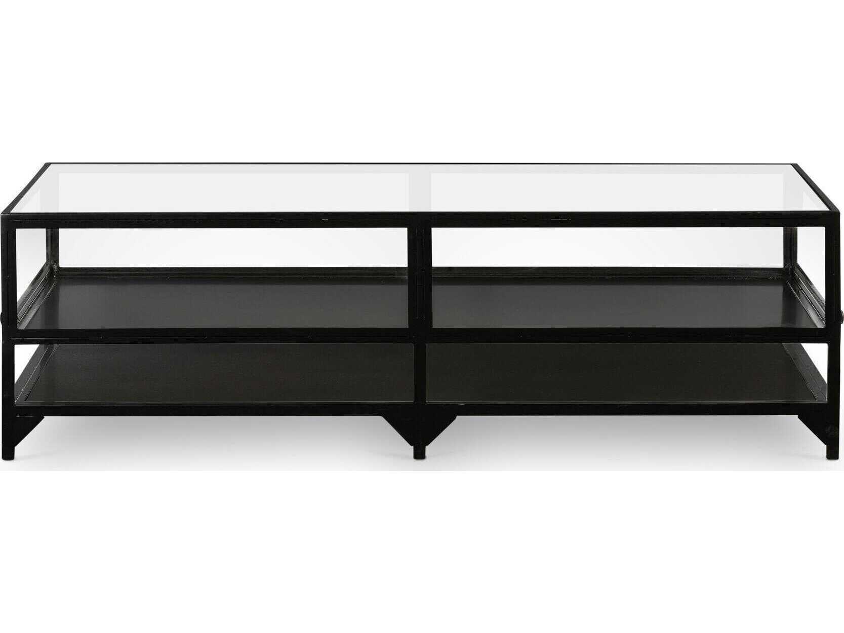 Four Hands Belmont Shadow Box Rectangular Glass Coffee Table