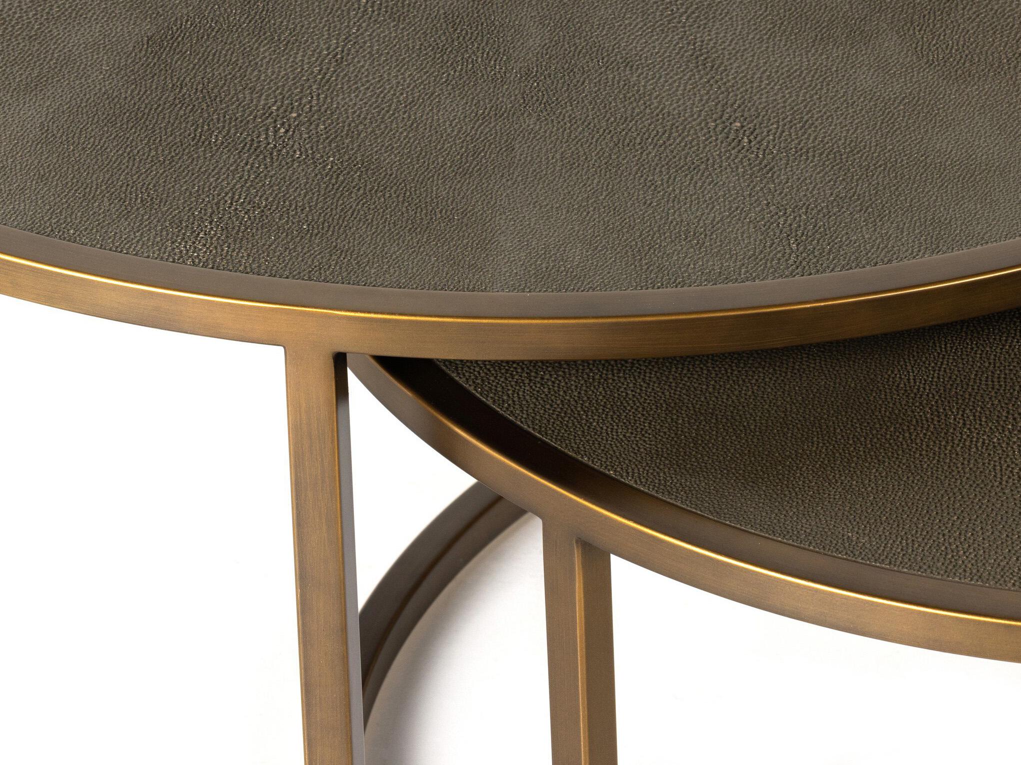 Four Hands Bentley Shagreen Brass Nesting Coffee Table