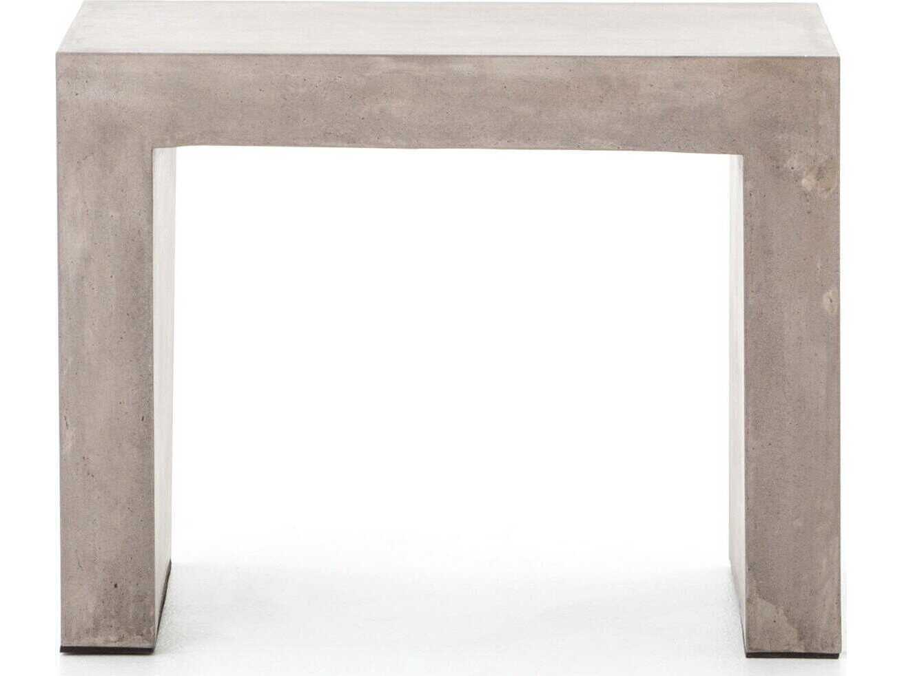 Four Hands Bina Parish Rectangular Grey Concrete End Table