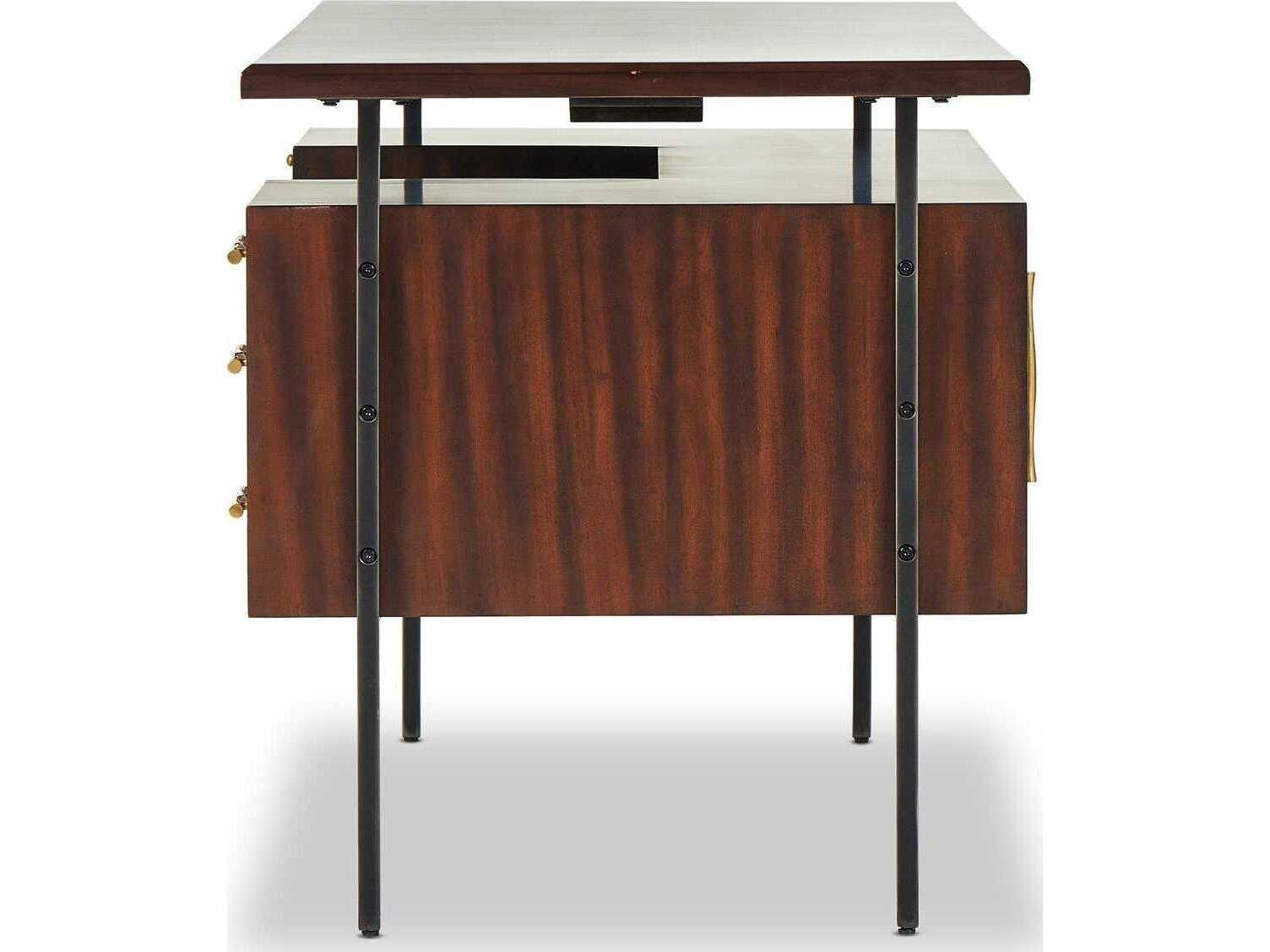 Four Hands Bina Lauren Brown Acacia Wood Executive Desk