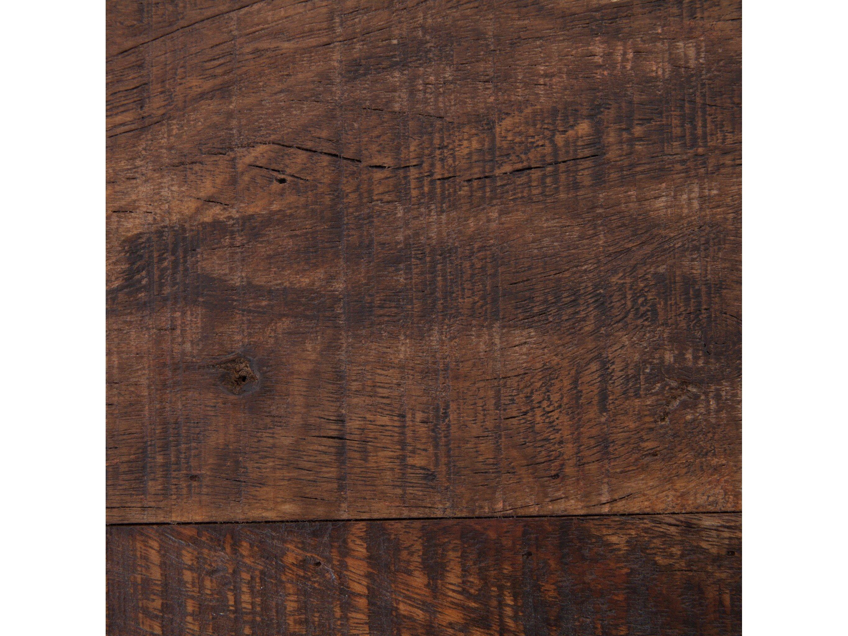 Four Hands Bina Crosby Round Wood Charcoal Shagreen Natural Peroba End Table