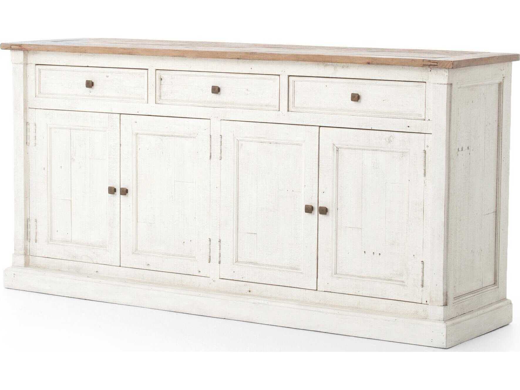 Four Hands Reclaimed Cintra 70" Limestone White Driftwood Natural Sideboard