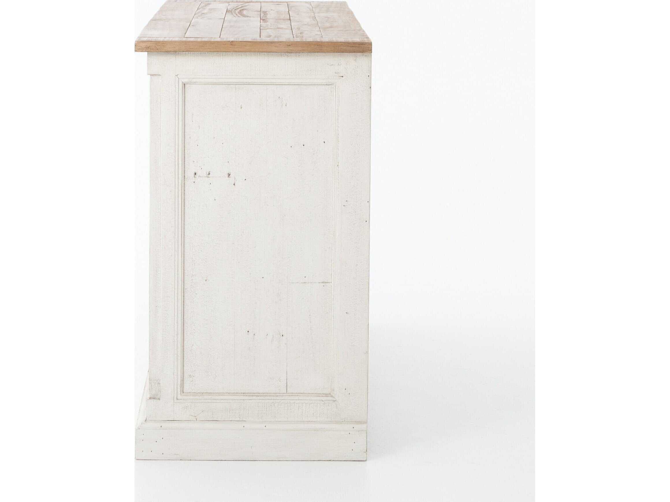 Four Hands Reclaimed Cintra 70" Limestone White Driftwood Natural Sideboard