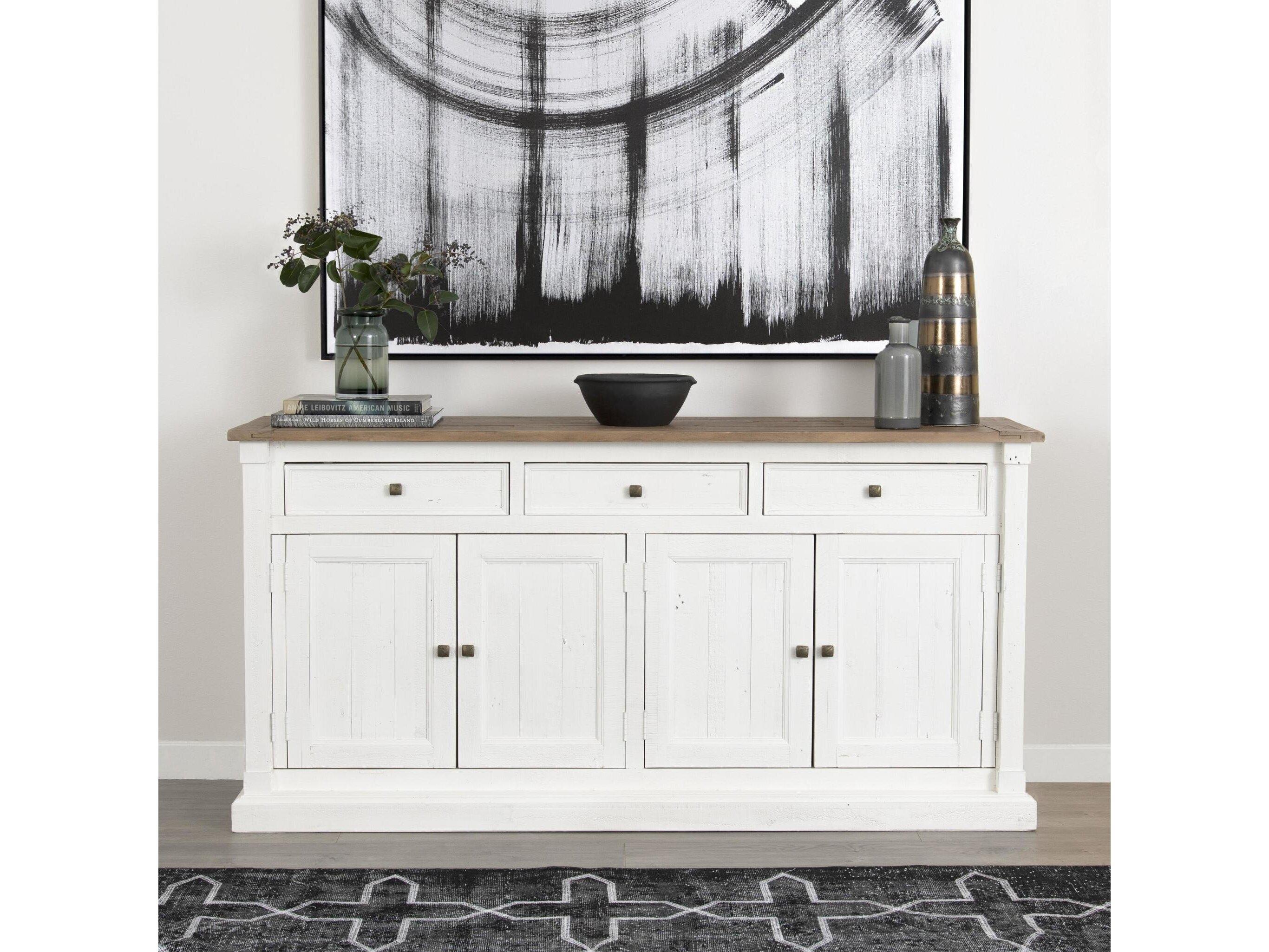 Four Hands Reclaimed Cintra 70" Limestone White Driftwood Natural Sideboard