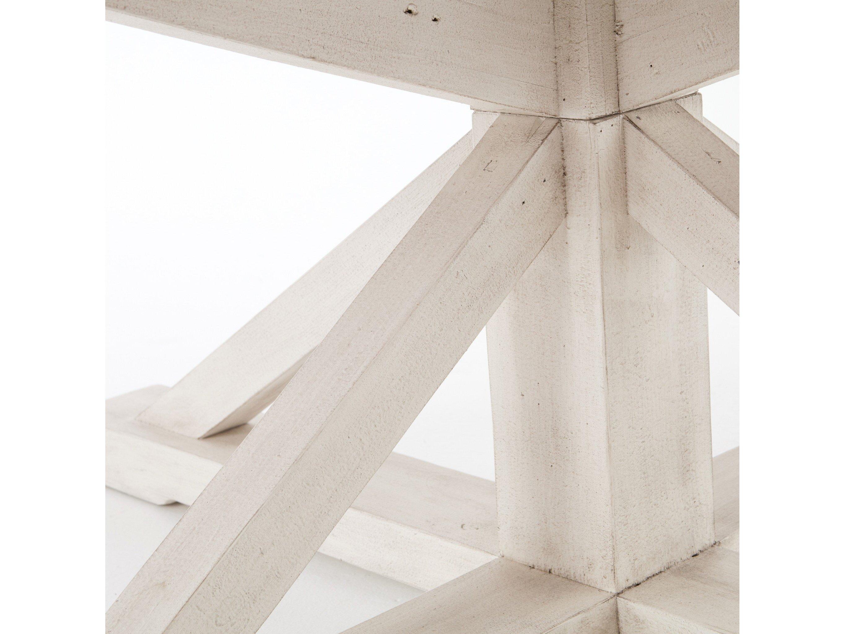 Four Hands Reclaimed Cintra Extendable Round Limestone White Driftwood Natural Dining Table