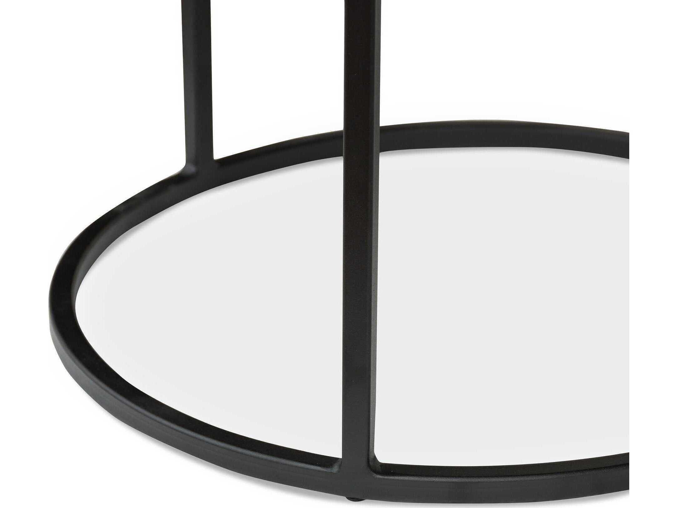 Four Hands Constantine Lavastone Nesting Round Black End Tables