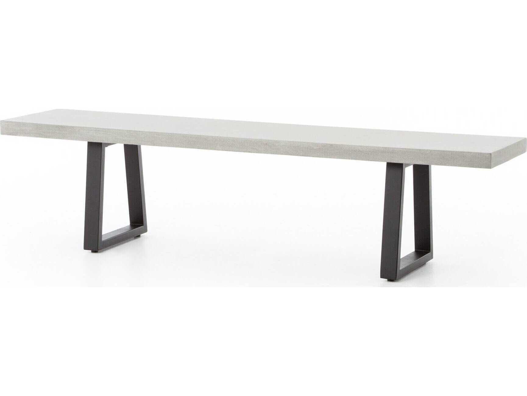 Four Hands Constantine Black Light Grey Accent Bench