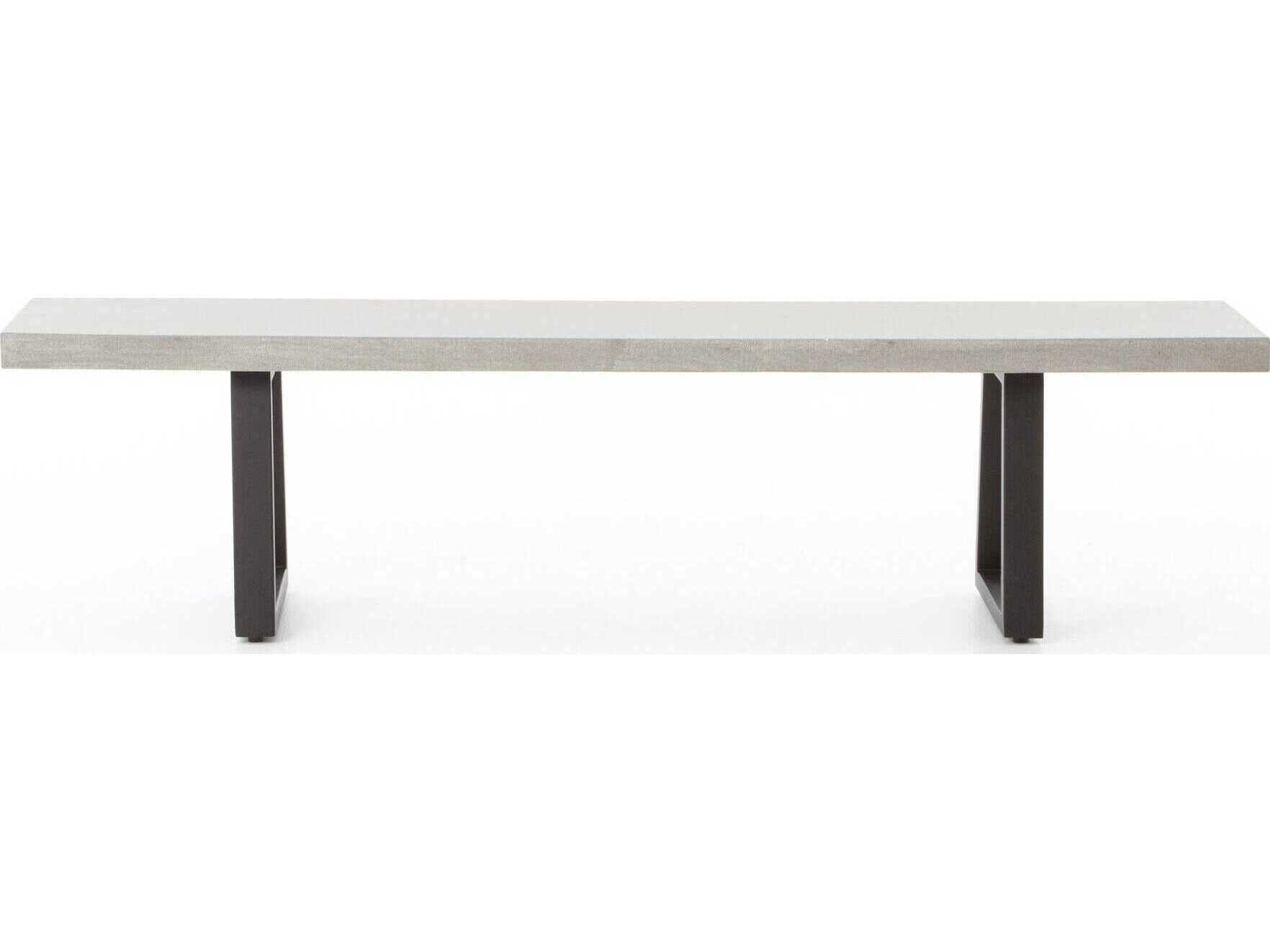 Four Hands Constantine Black Light Grey Accent Bench