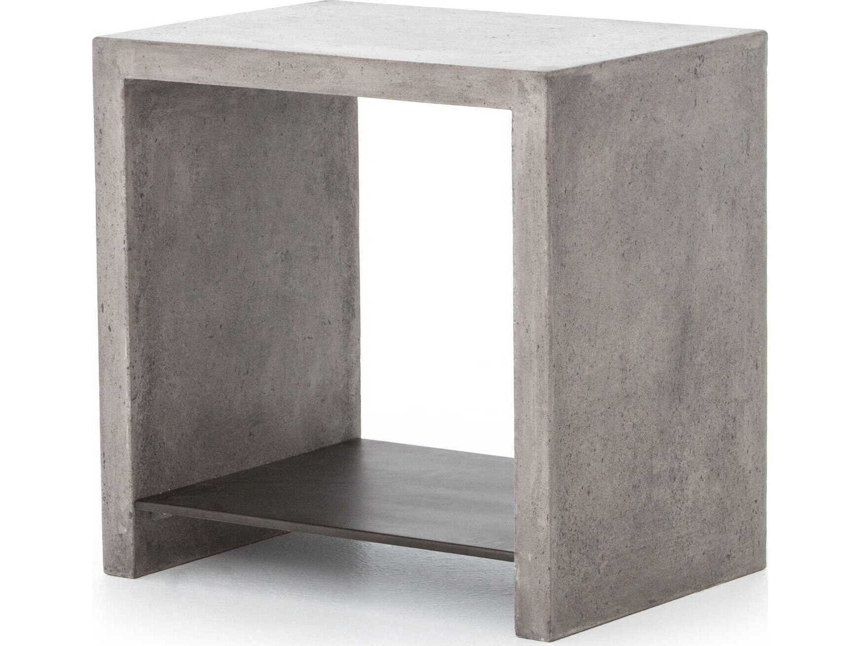 Four Hands Everett Hugo Rectangular Concrete End Table