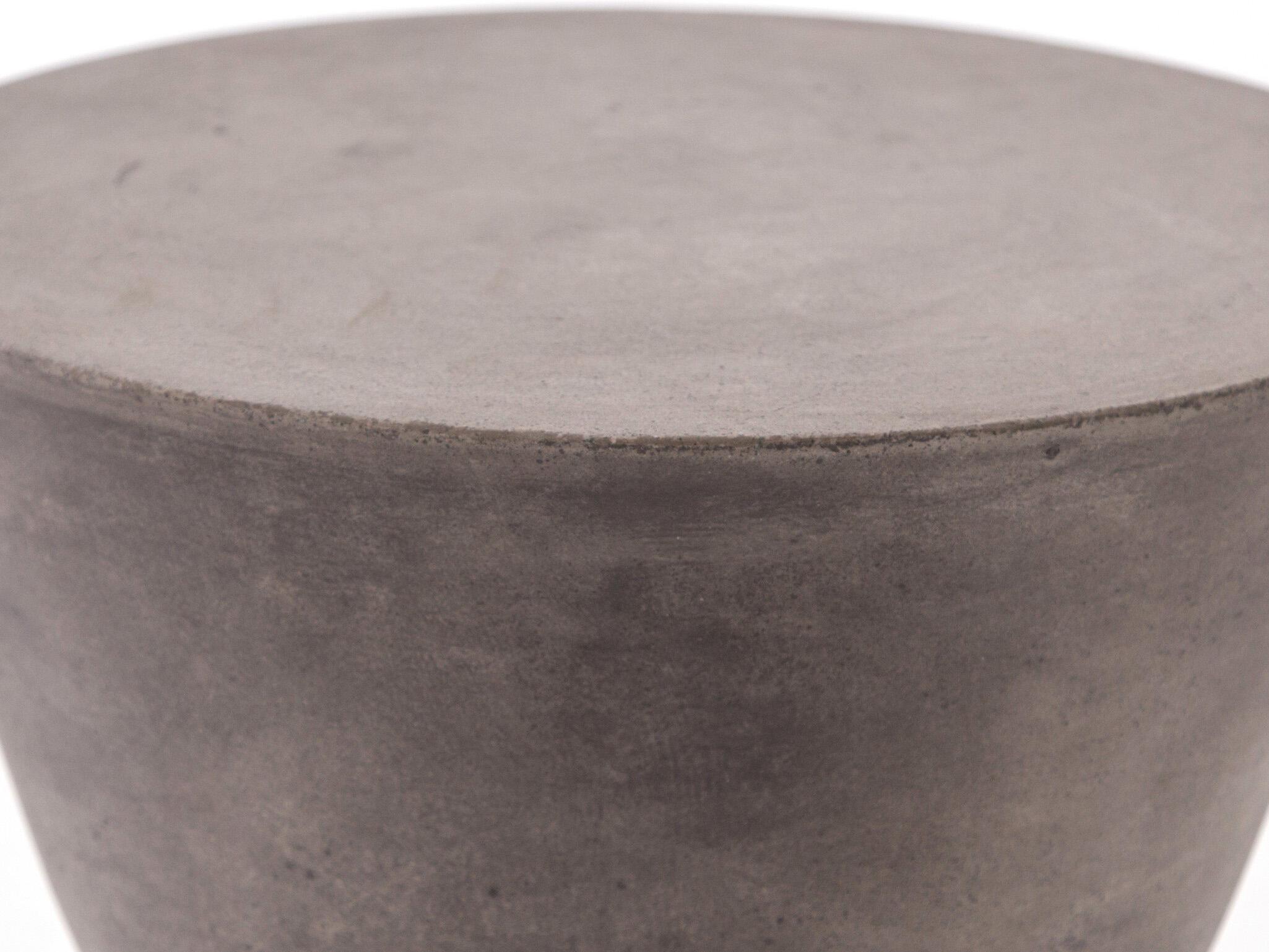 Four Hands Everett Lina Round Concrete Dark Grey End Table