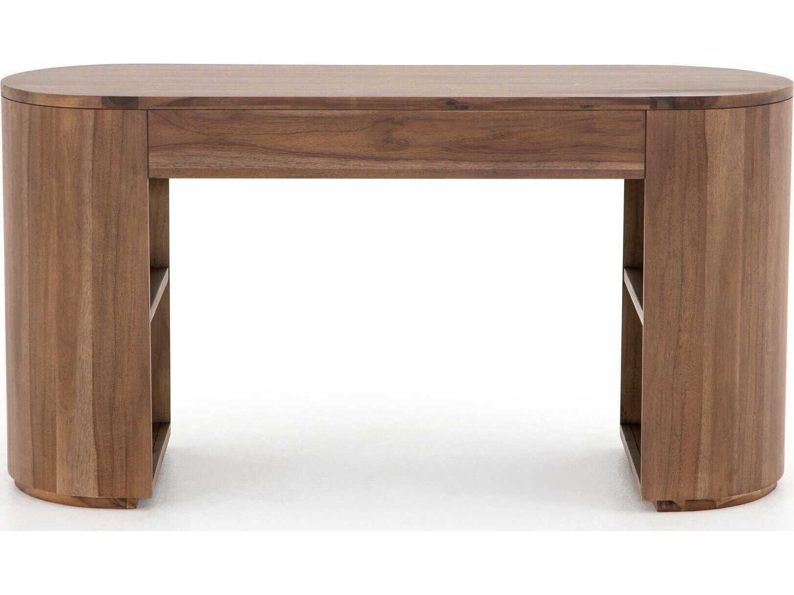 Luxecor Globetrotter Pilar Caramel Brown Veneer Acacia Wood Computer Desk