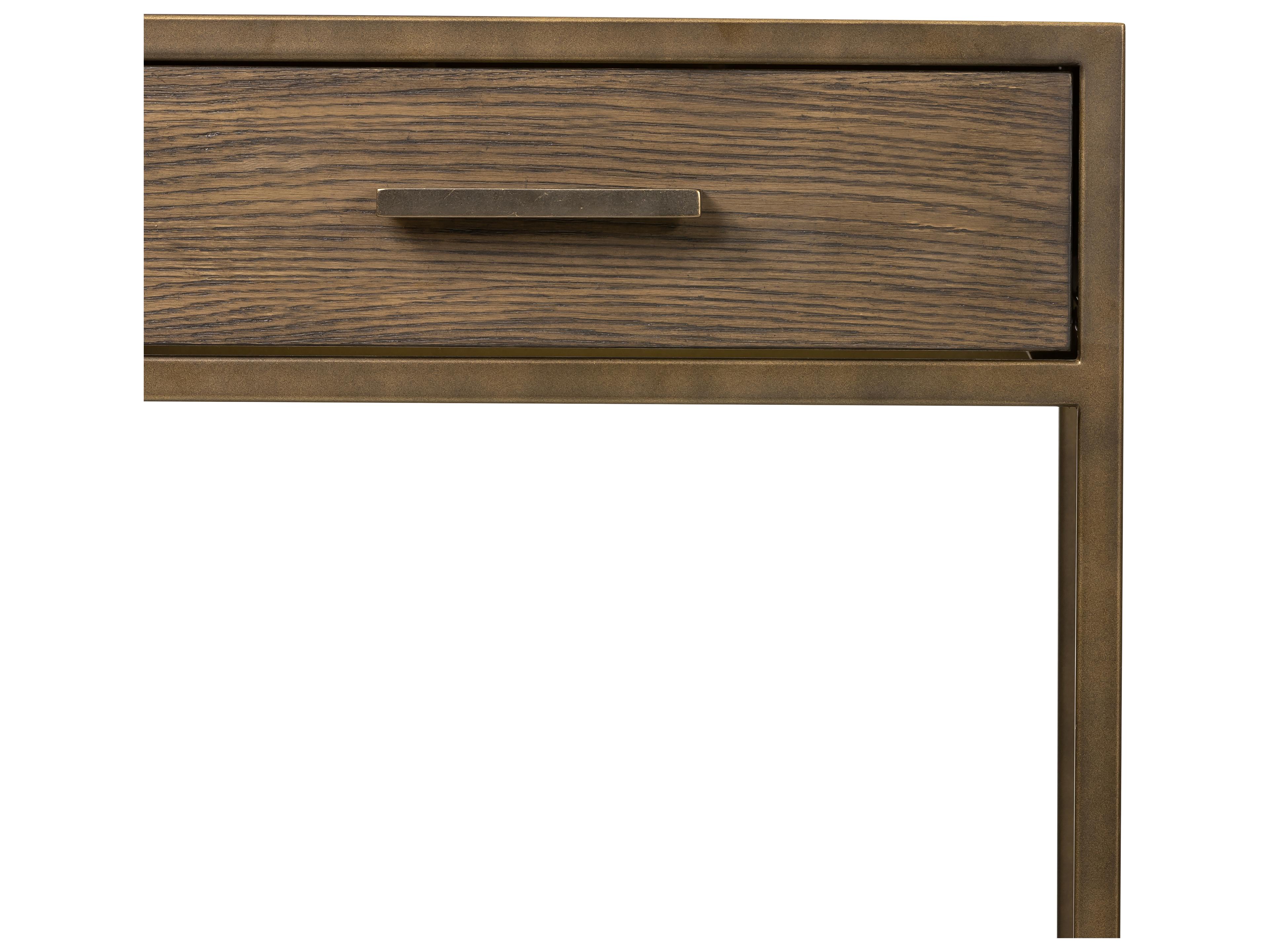 Four Hands Haiden Mason 1-Drawer Brown Oak Wood Nightstand