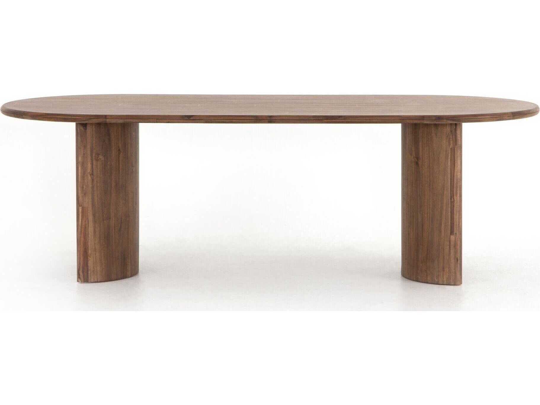 Four Hands Haiden Paden Oval Wood Seasoned Brown Acacia Solid Dining Table