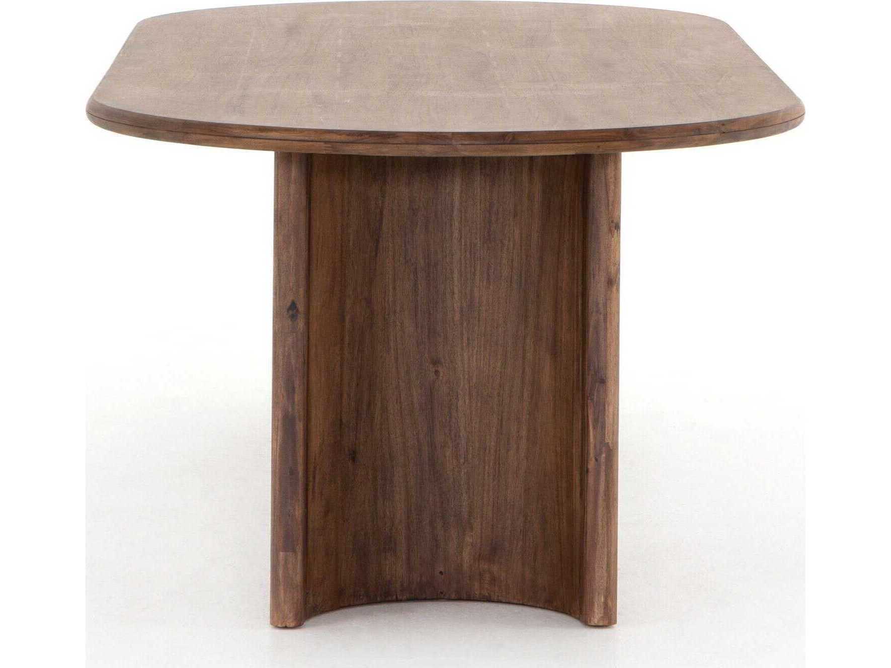 Four Hands Haiden Paden Oval Wood Seasoned Brown Acacia Solid Dining Table