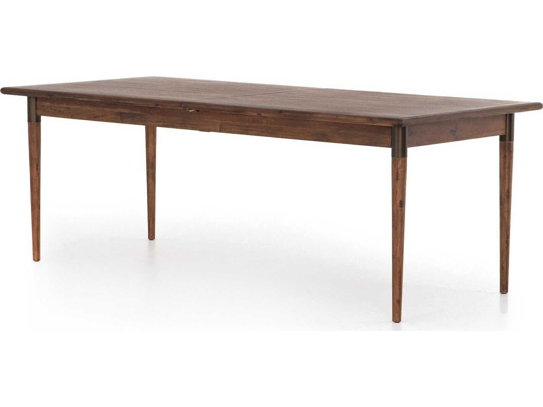 Four Hands Patten Harper Extendable Rectangular Wood Toasted Walnut Umber Bronze Dining Table