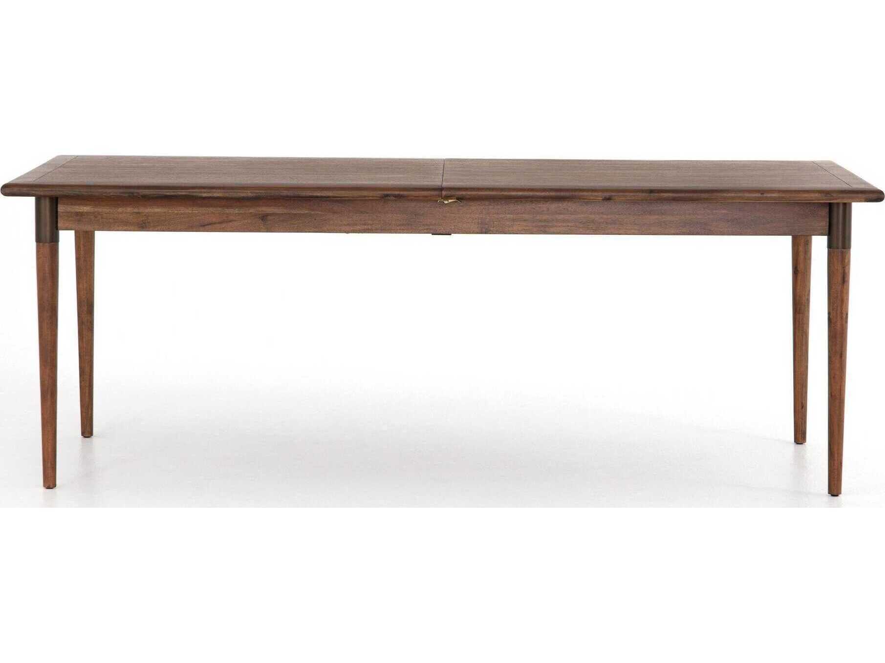 Four Hands Patten Harper Extendable Rectangular Wood Toasted Walnut Umber Bronze Dining Table