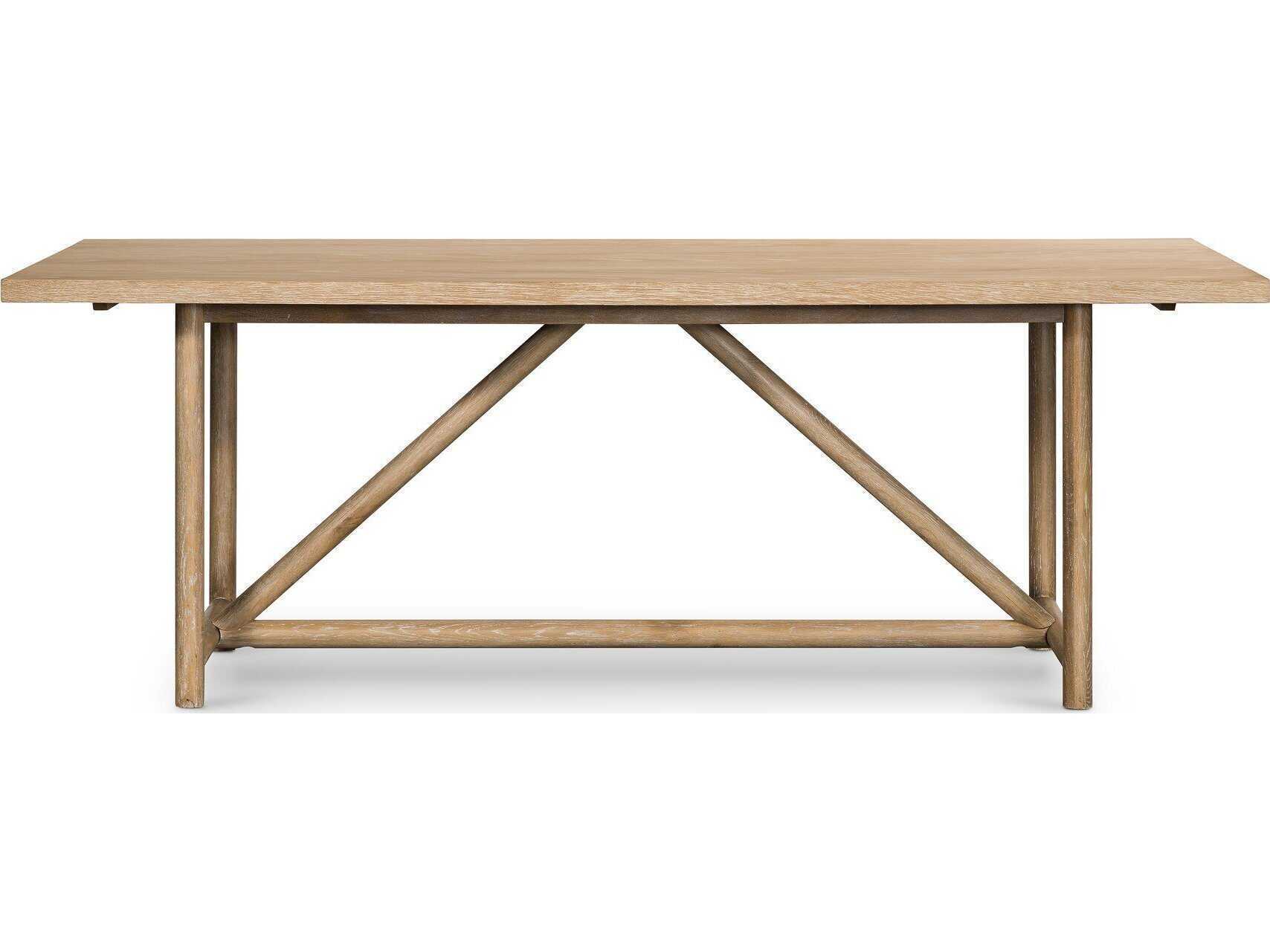 Four Hands Patten Mika Rectangular Wood Whitewashed Oak Dining Table