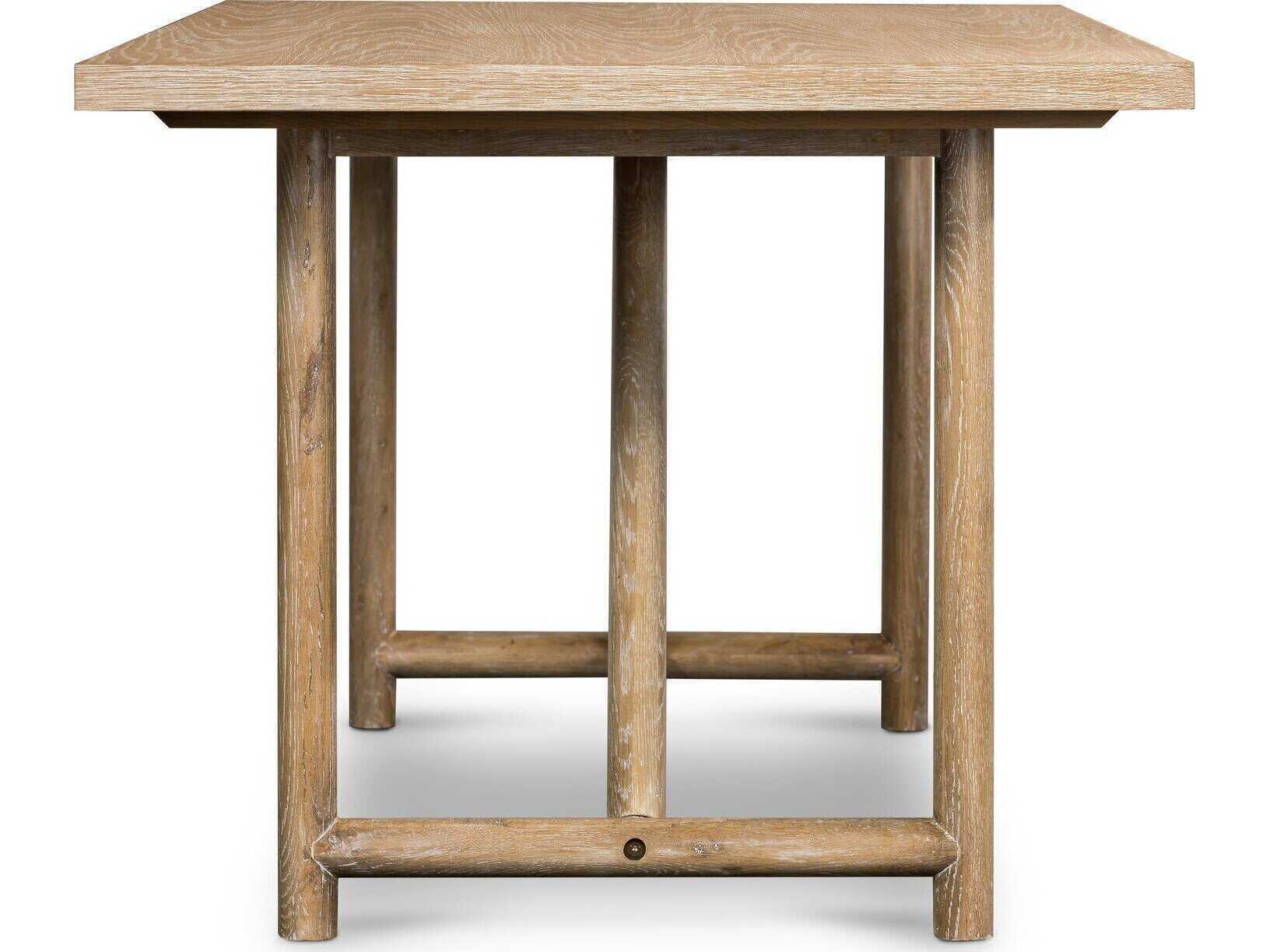 Four Hands Patten Mika Rectangular Wood Whitewashed Oak Dining Table