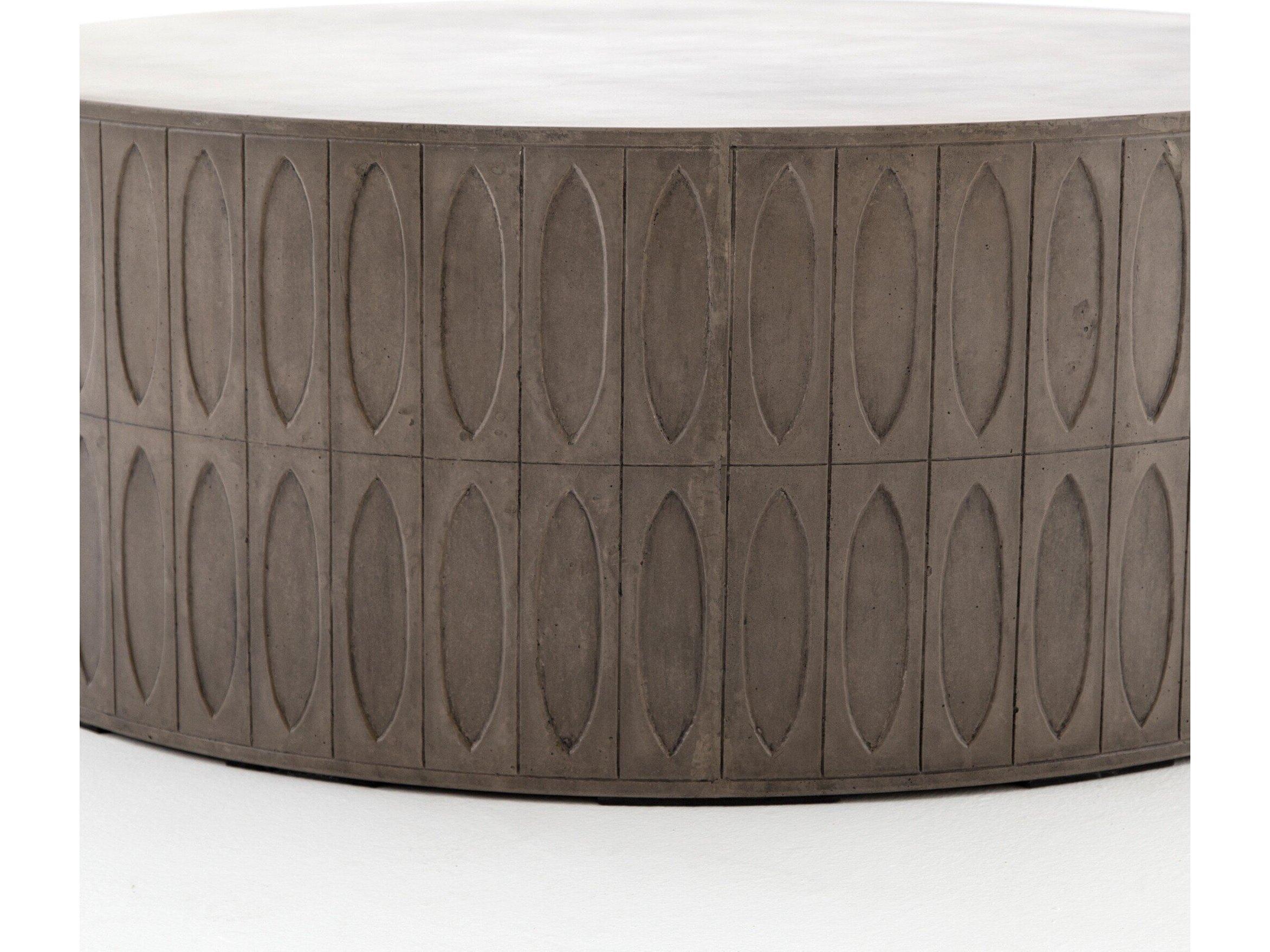 Four Hands Thayer Colorado Round Concrete Dark Grey Coffee Table
