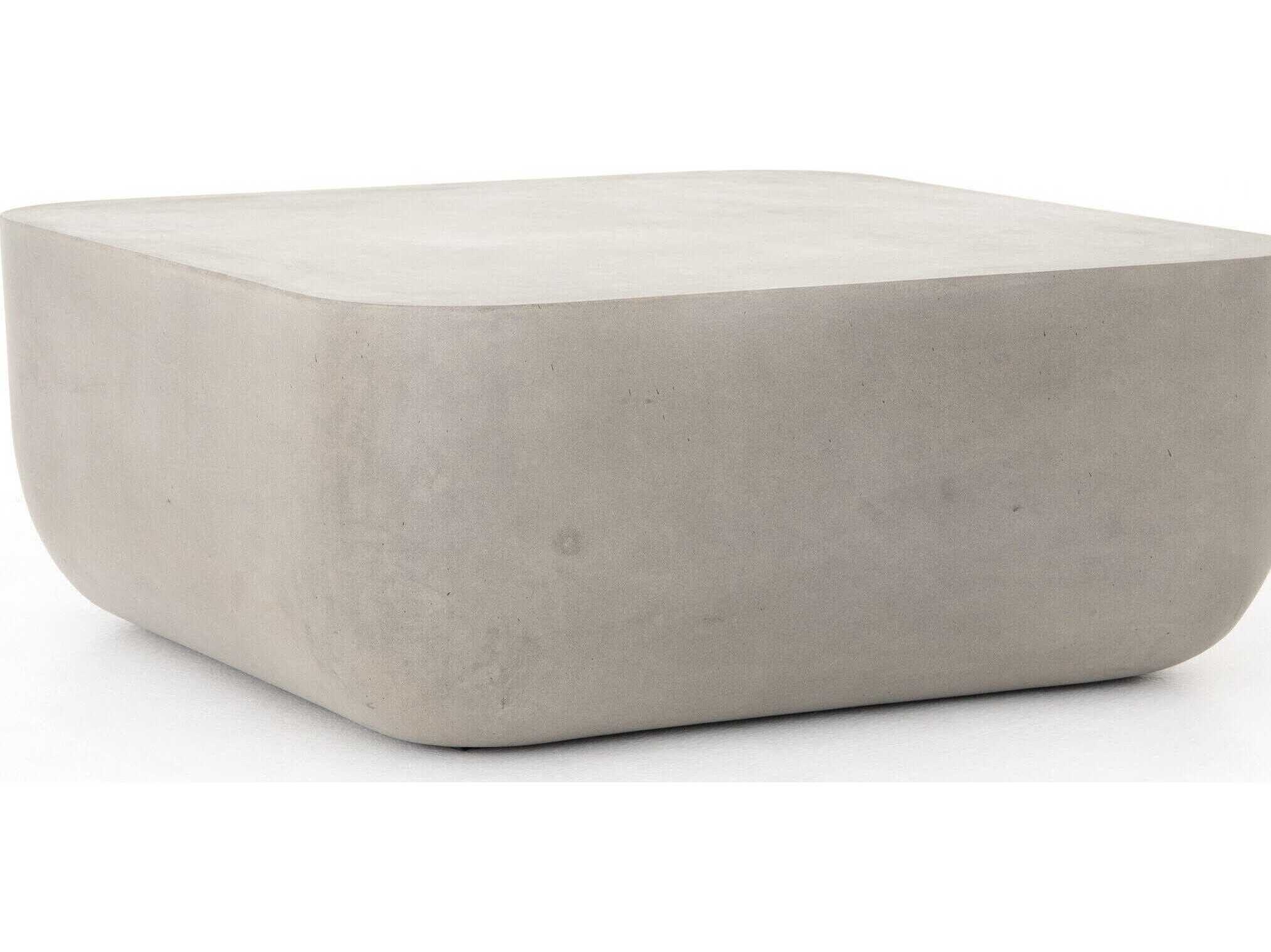 Four Hands Thayer Ivan Square Grey Concrete Coffee Table