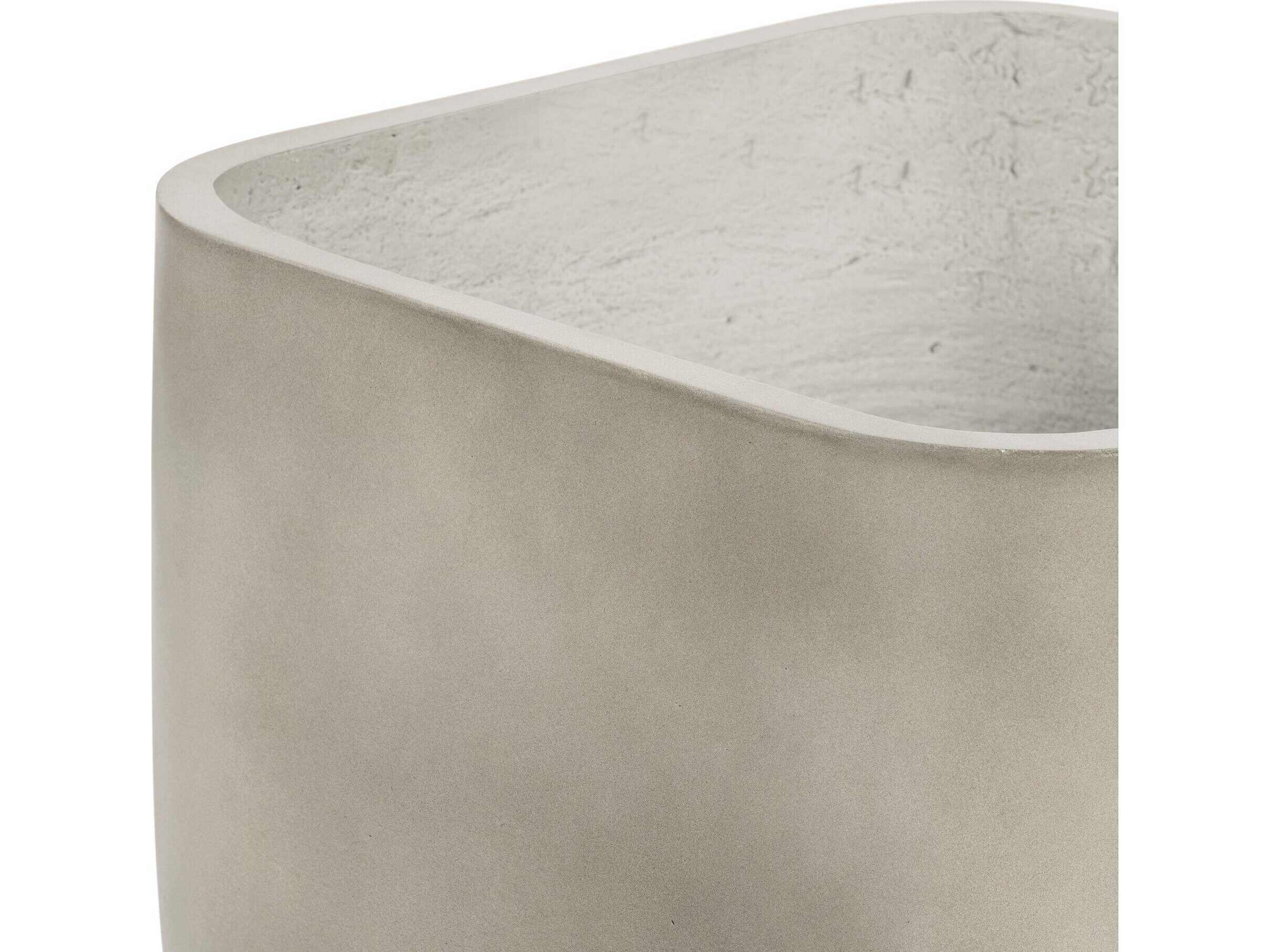 Four Hands Thayer Ivan Square Planter-Grey Concrete