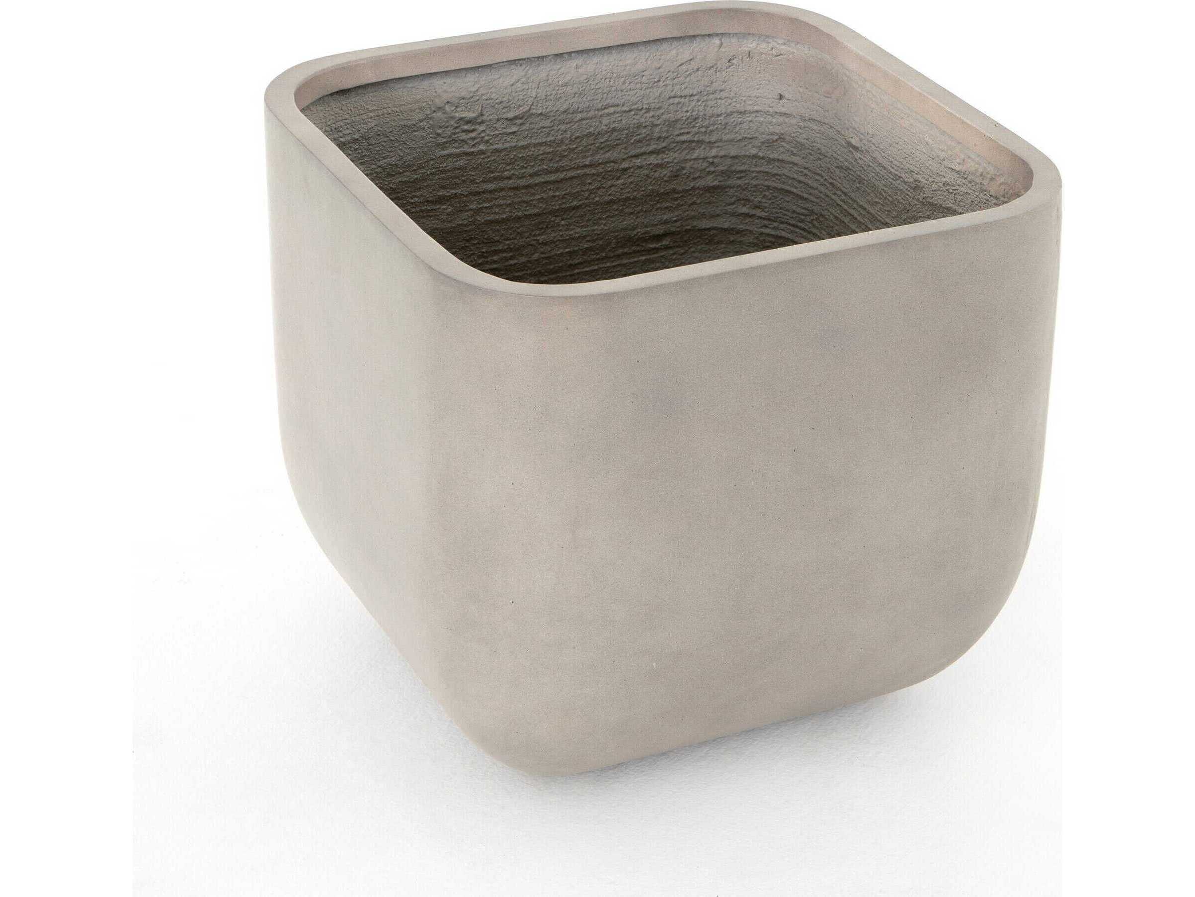 Four Hands Thayer Ivan Square Planter-Grey Concrete