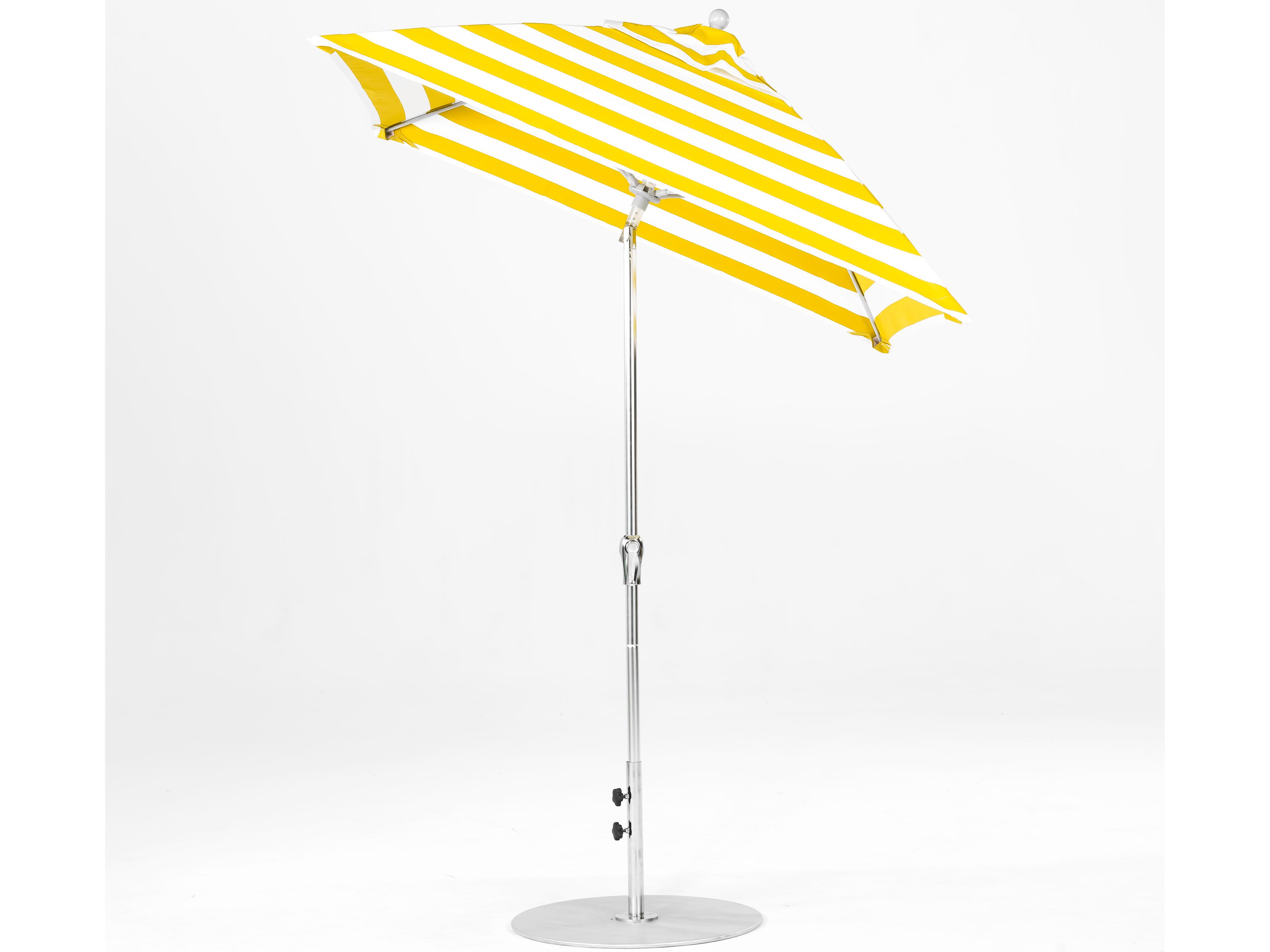 Frankford Monterey Market Fiberglass 6.5 Foot Square Crank Auto Tilt Outdoor Patio Umbrella - Special Order Striped Fabric
