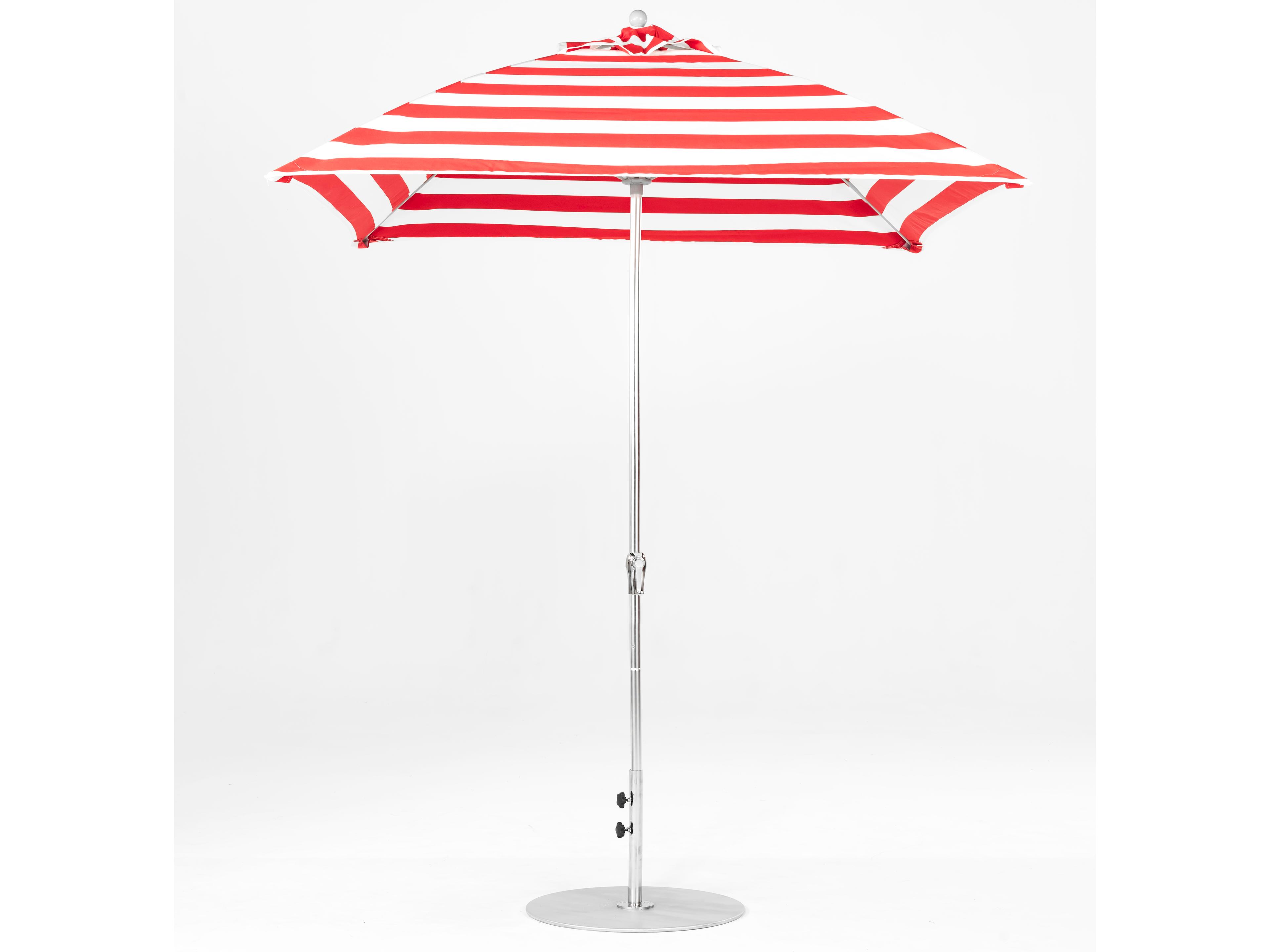 Frankford Monterey Fiberglass Market 7.5 Foot Square Crank Outdoor Patio Umbrella - Special Order Striped Fabric