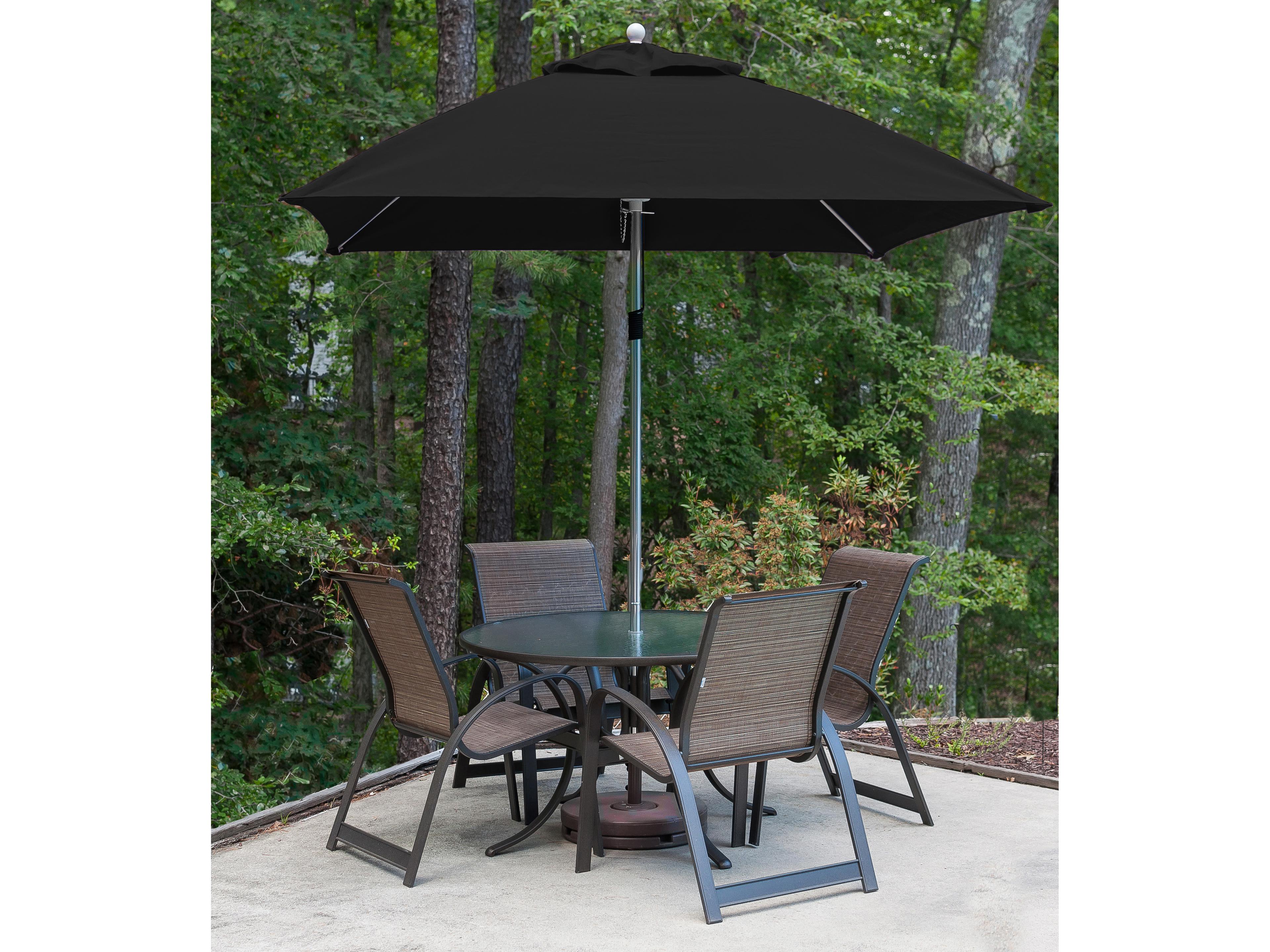 Frankford Quick Ship Monterey Fiberglass Market 7.5 Foot Square Pulley Lift Patio Umbrella