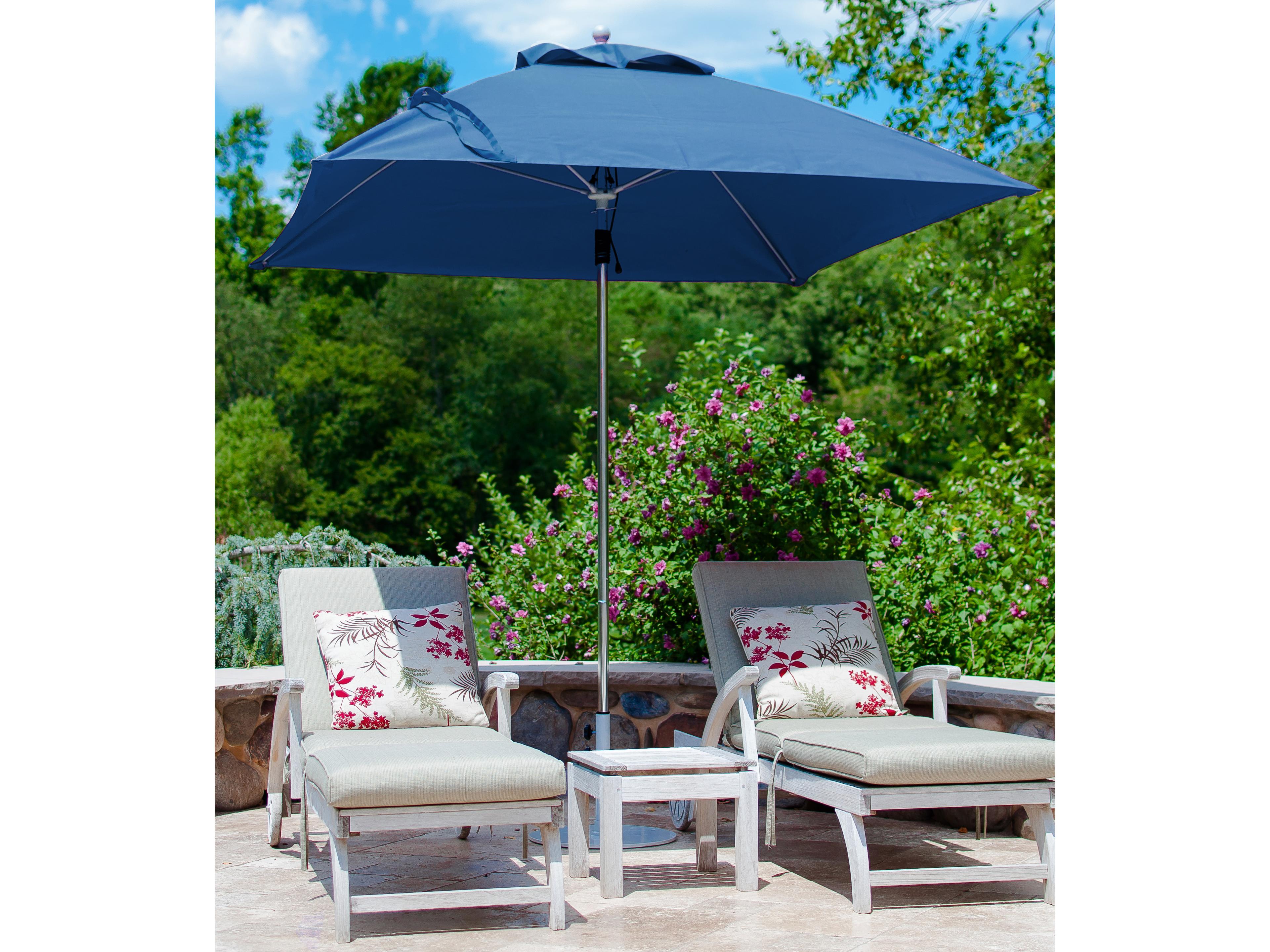 Frankford Quick Ship Monterey Fiberglass Market 7.5 Foot Square Pulley Lift Patio Umbrella