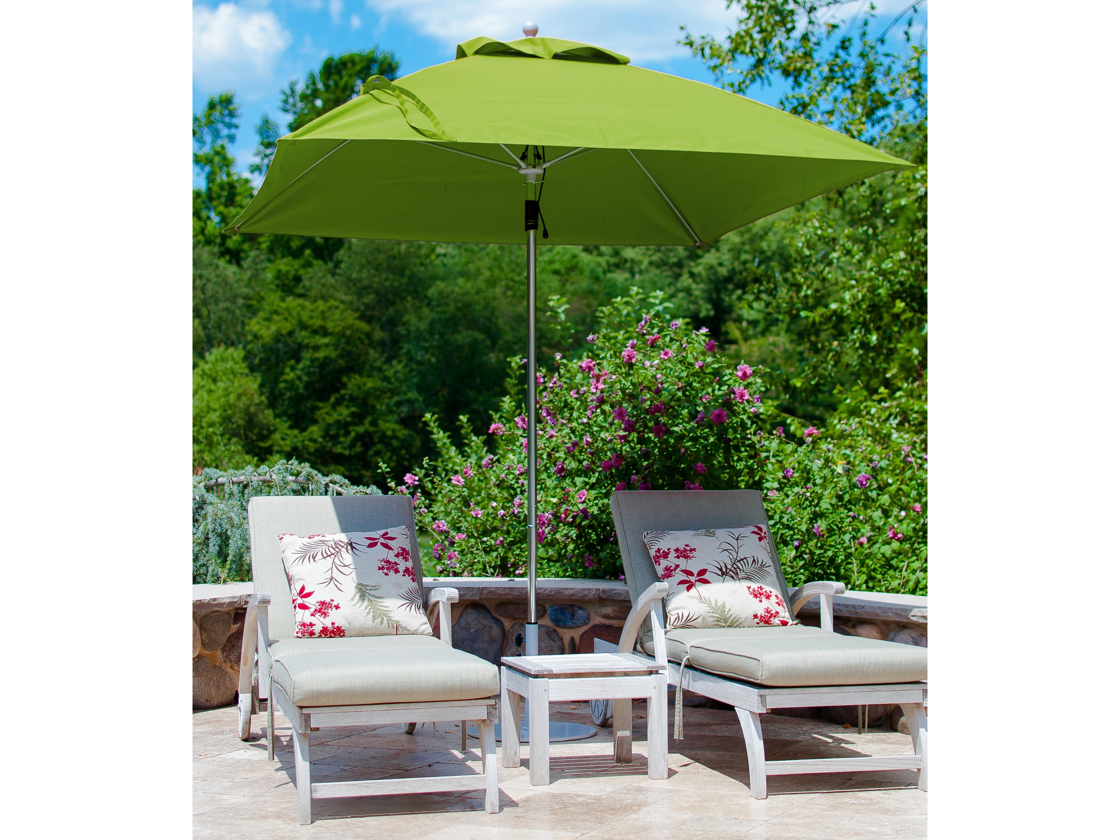 Frankford Quick Ship Monterey Fiberglass Market 7.5 Foot Square Pulley Lift Patio Umbrella