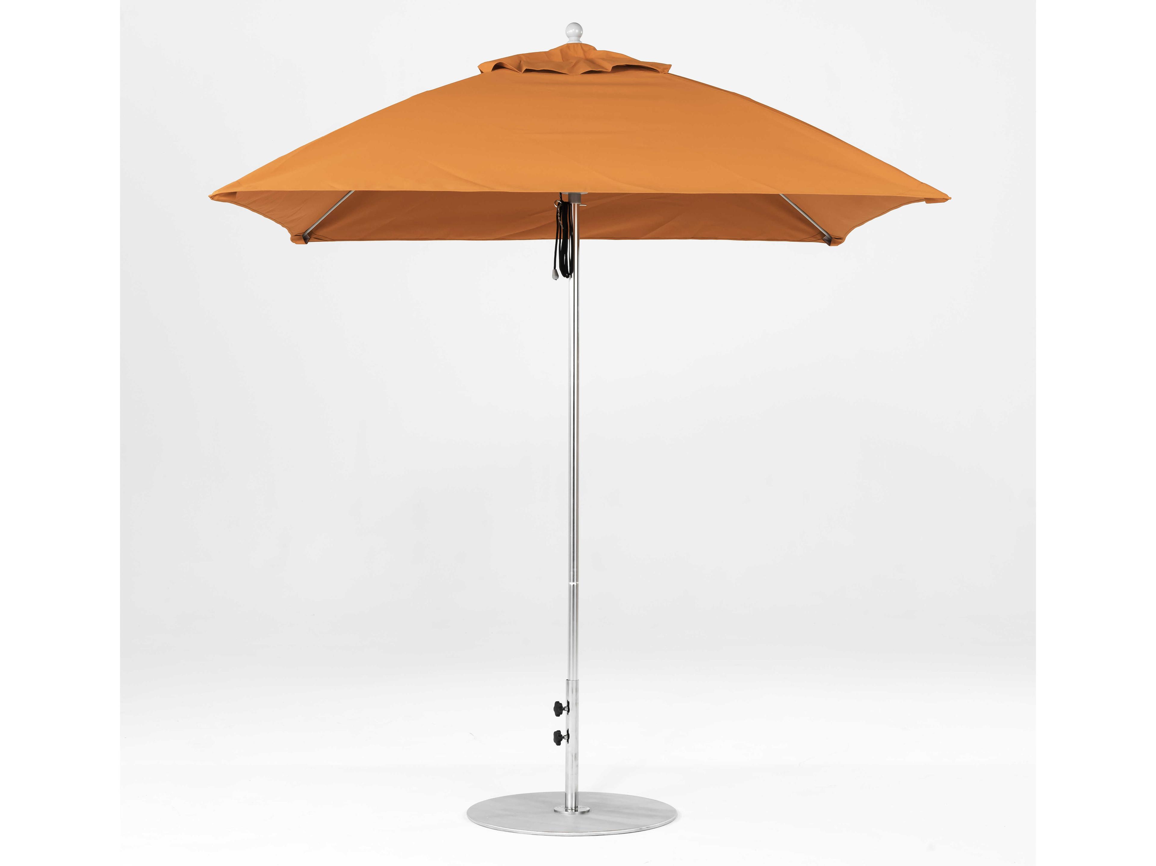 Frankford Monterey Custom Fiberglass Market 7.5 Foot Square Pulley Lift Outdoor Umbrella