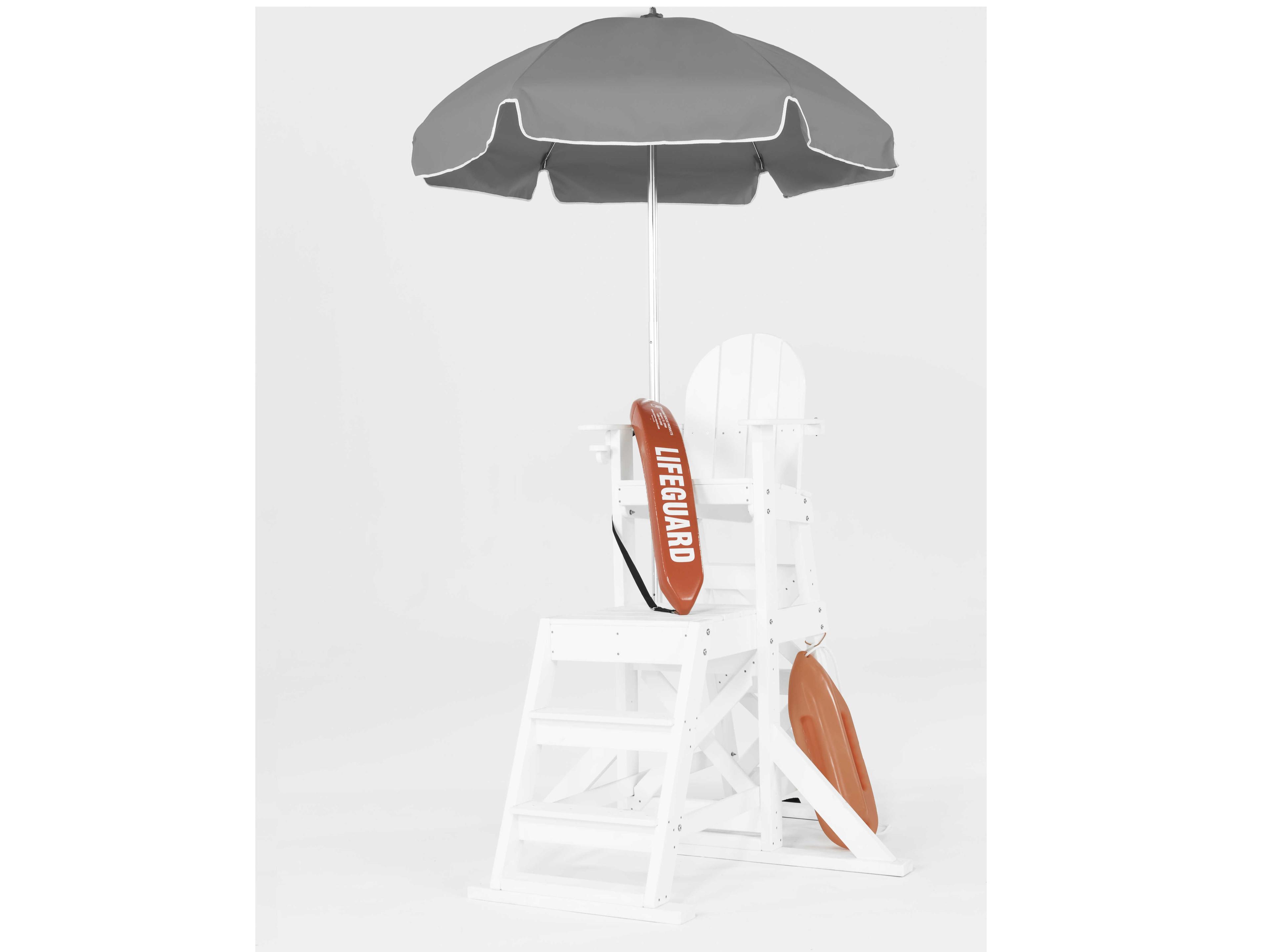 Frankford Lifeguard Custom Aluminum Silver Anodized 6.5 Foot Hexagon Manual Lift Outdoor Umbrella - Steel Ribs