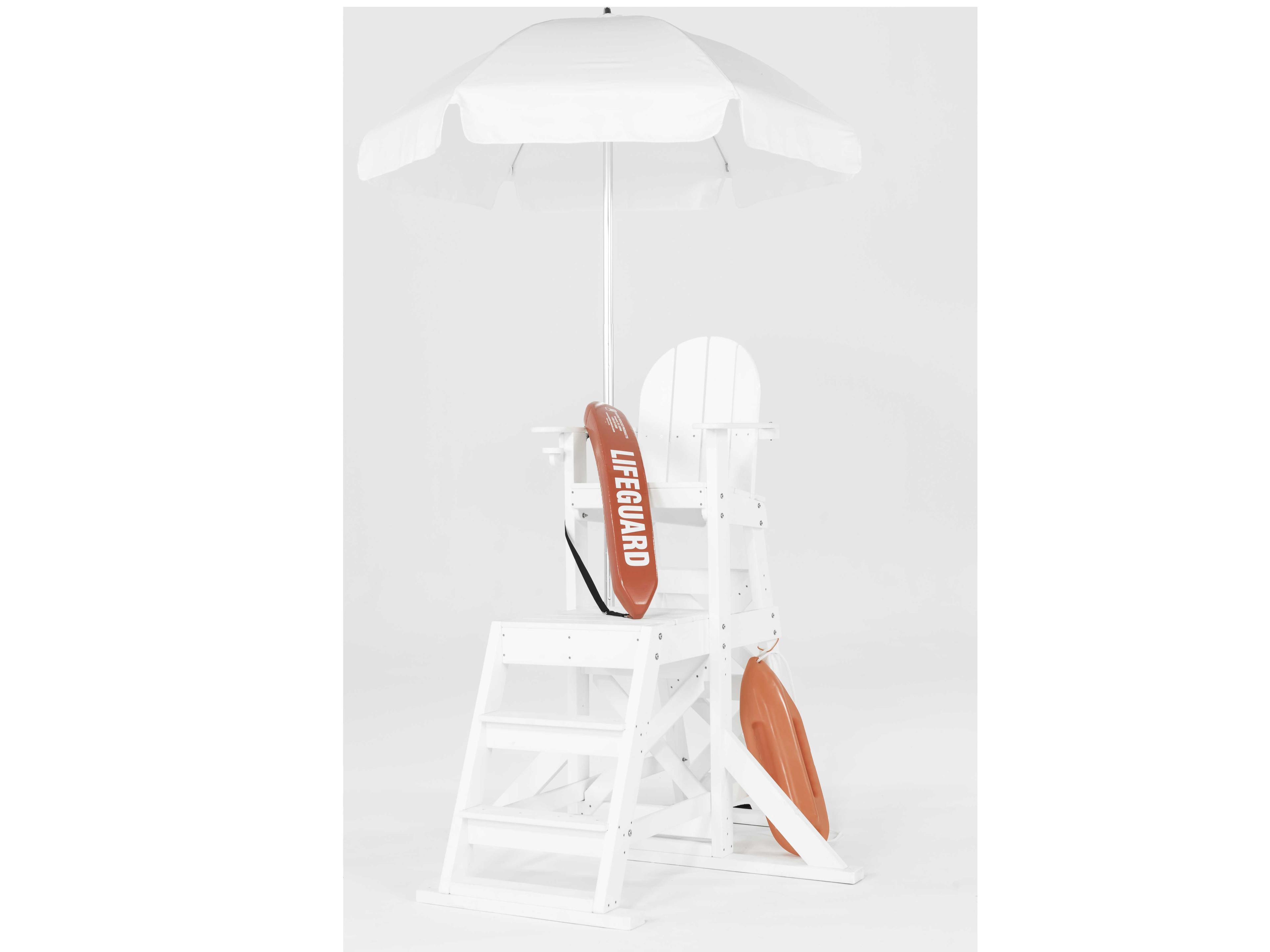 Frankford Lifeguard Custom Aluminum Silver Anodized 6.5 Foot Hexagon Manual Lift Outdoor Umbrella - Steel Ribs