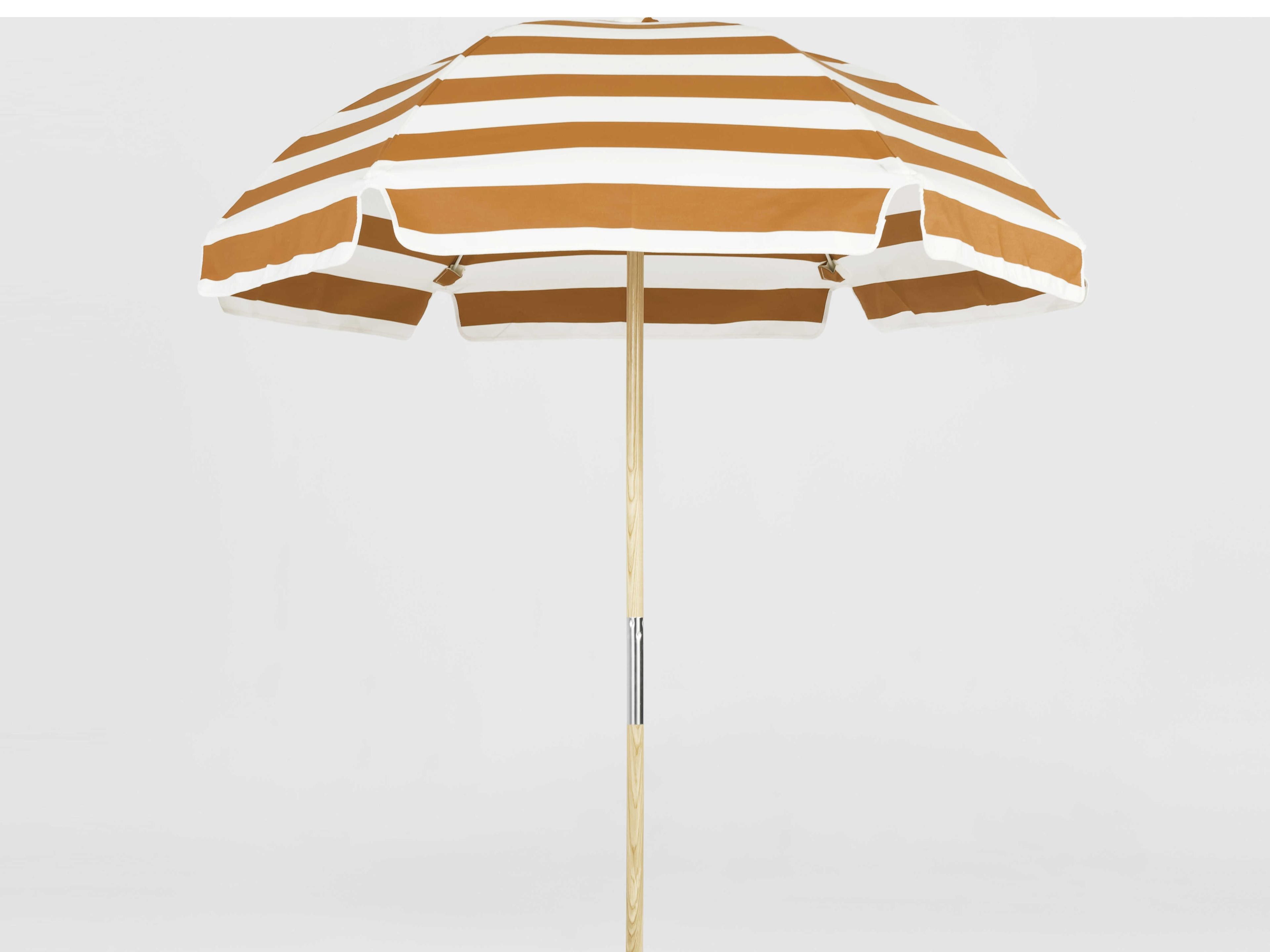 Frankford Quick Ship Avalon Fiberglass Beach 6.5 Foot Hexagon Manual Lift Outdoor Patio Umbrella