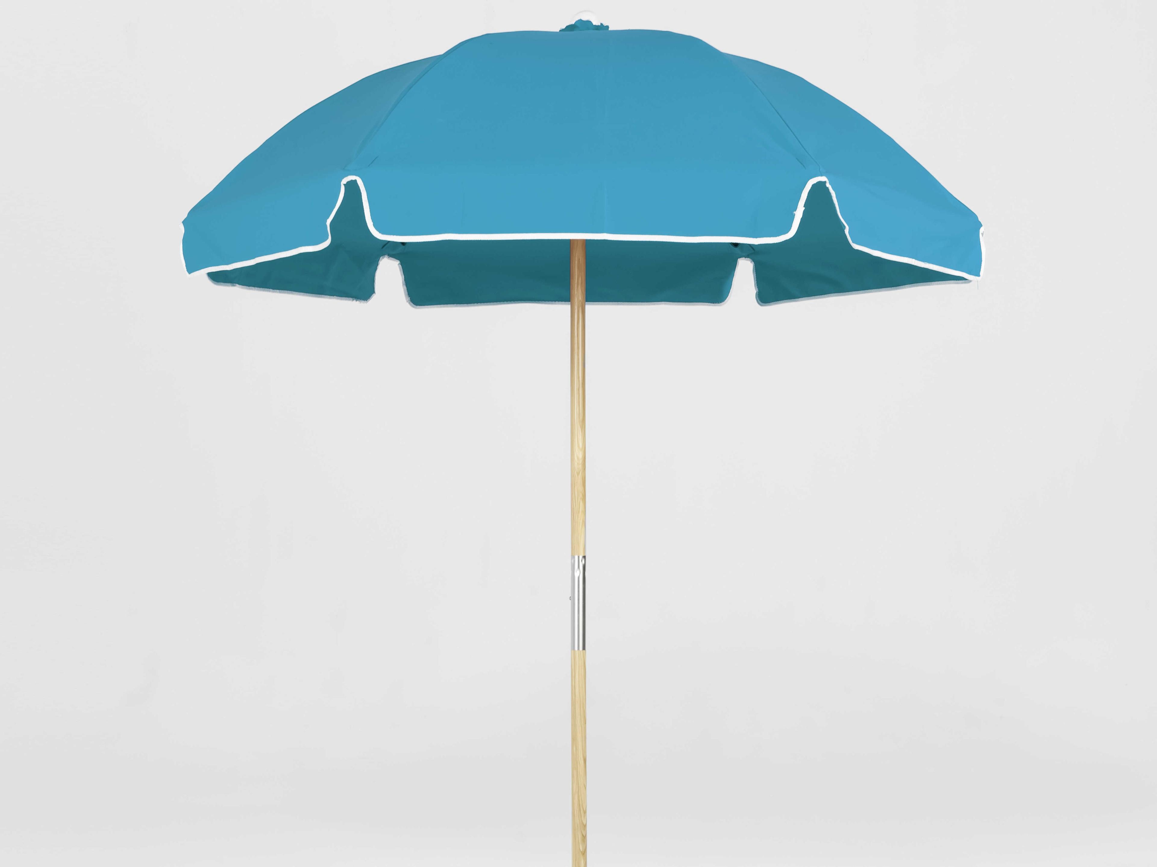 Frankford Avalon Custom Fiberglass Beach 6.5 Foot Hexagon Manual Lift Patio Umbrella