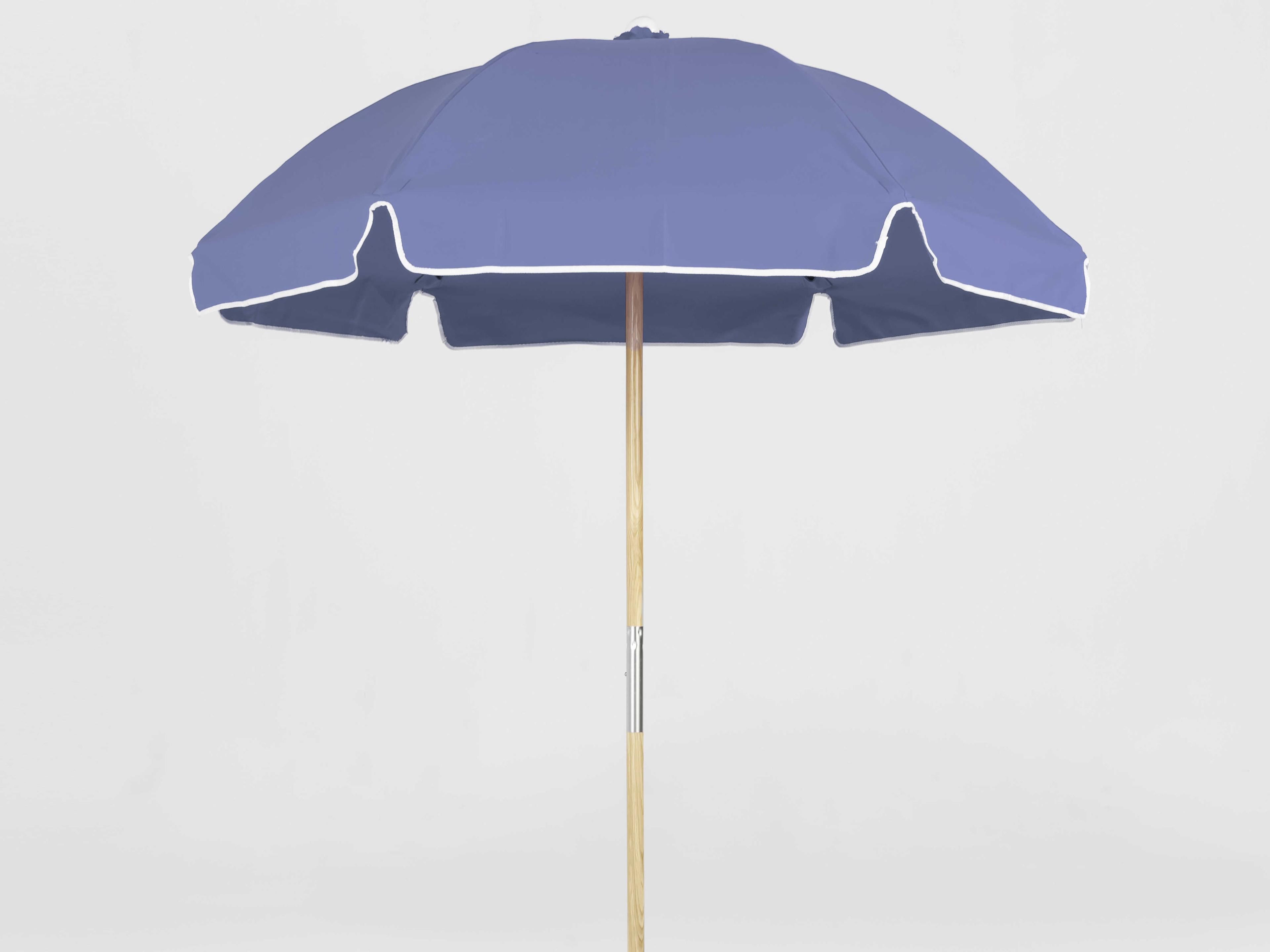 Frankford Avalon Custom Fiberglass Beach 6.5 Foot Hexagon Manual Lift Patio Umbrella