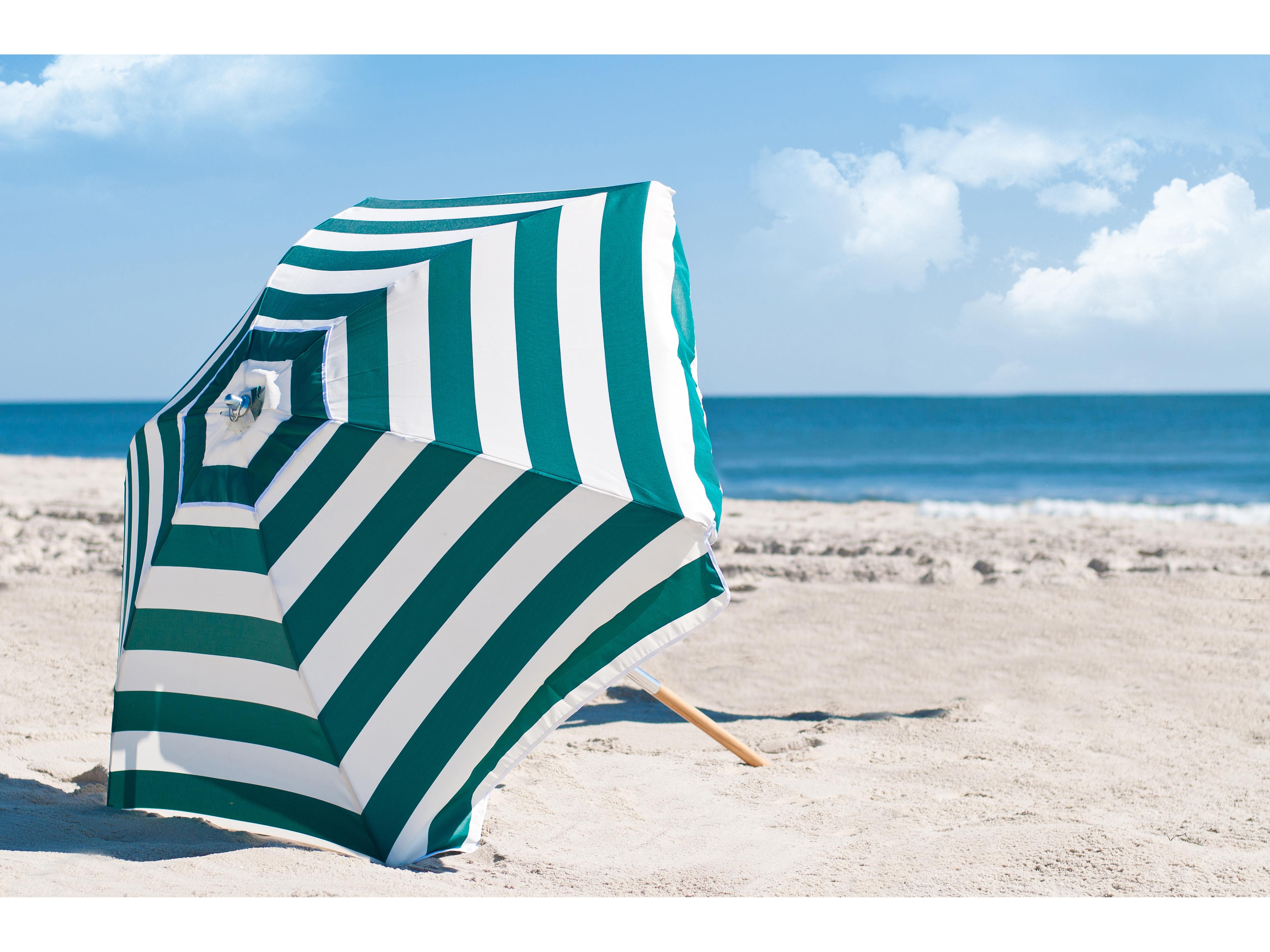 Frankford Quick Ship Shade Star Ash Wood 6.5 Foot Hexagon Beach Outdoor Patio Umbrella