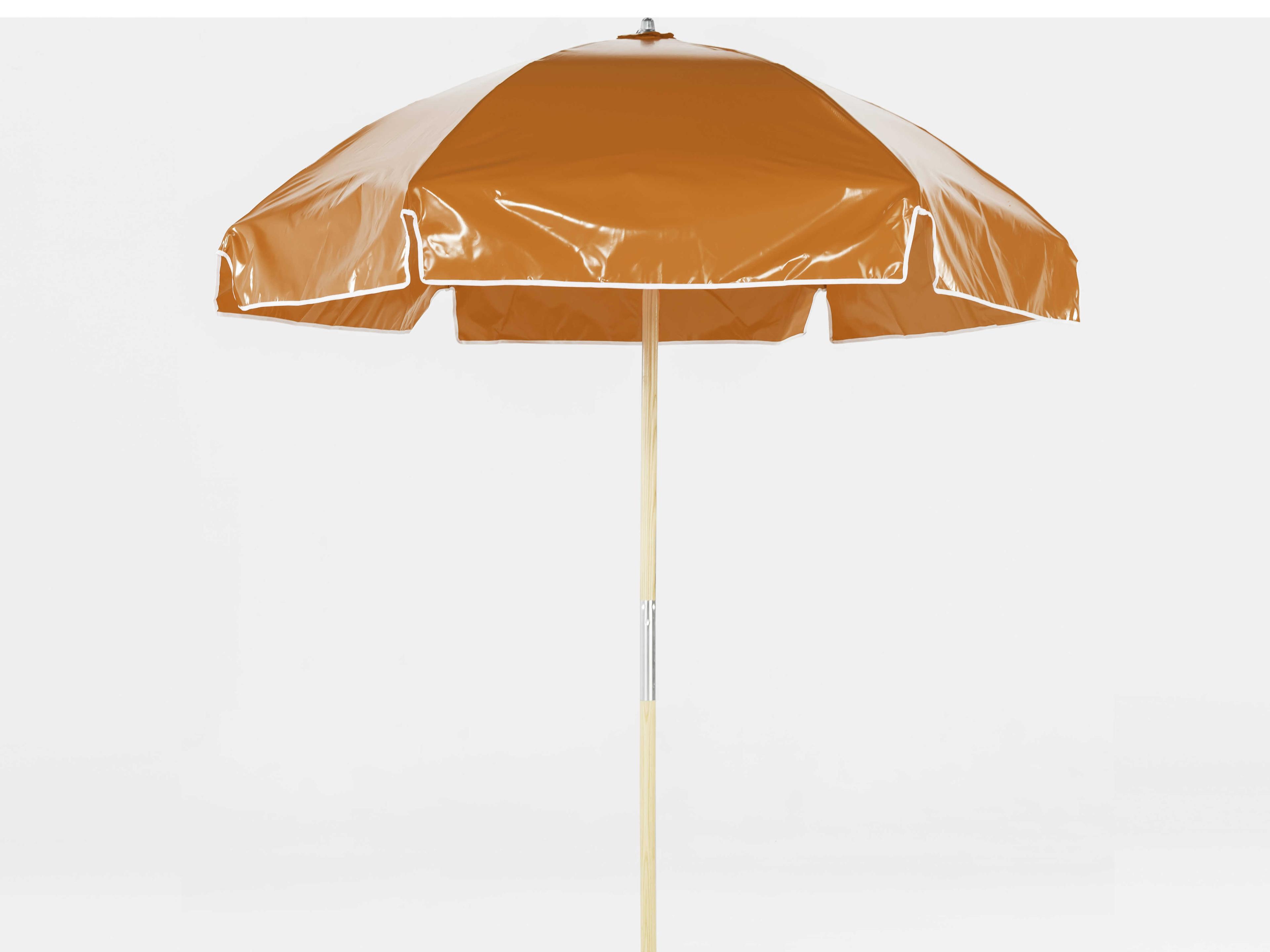 Frankford Quick Ship Emerald Beach Ash wood 6.5 Foot Hexagon Manual Lift Patio Umbrella
