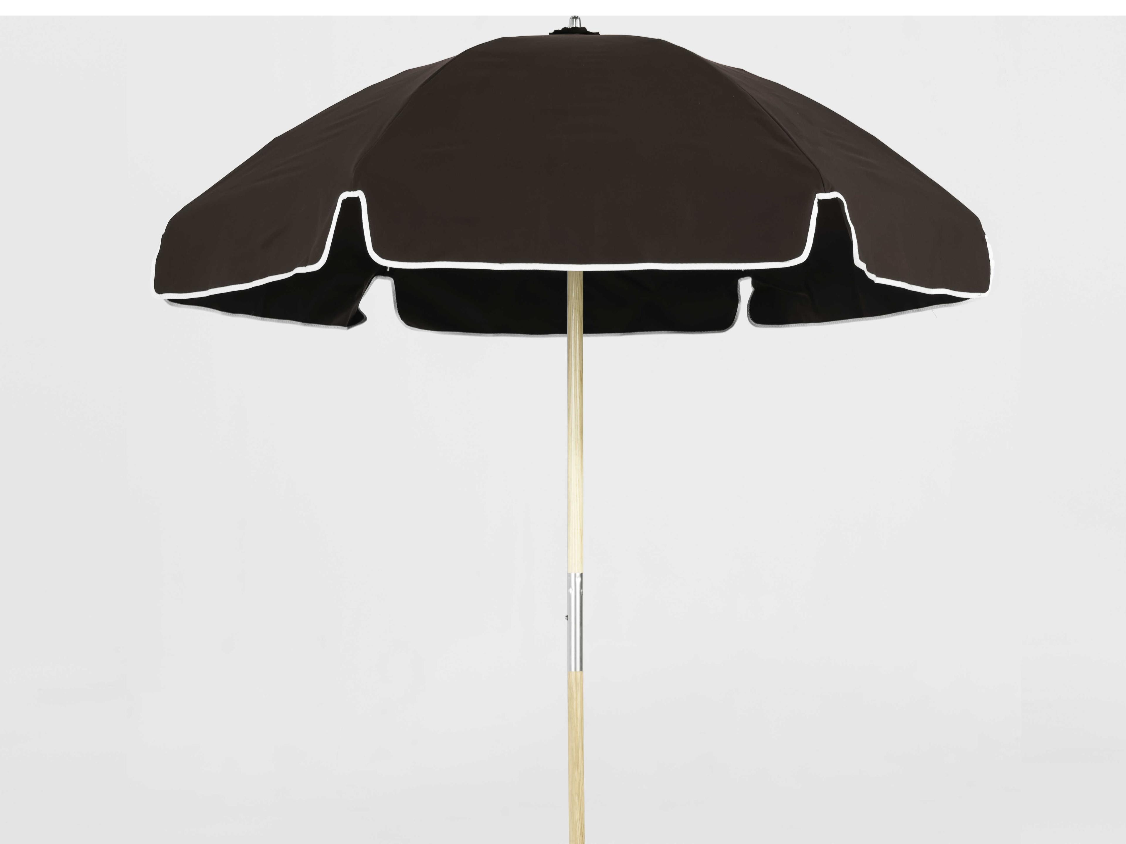 Frankford Emerald Custom Beach Ash Wood 6.5 Foot Hexagon Manual Lift Outdoor Umbrella