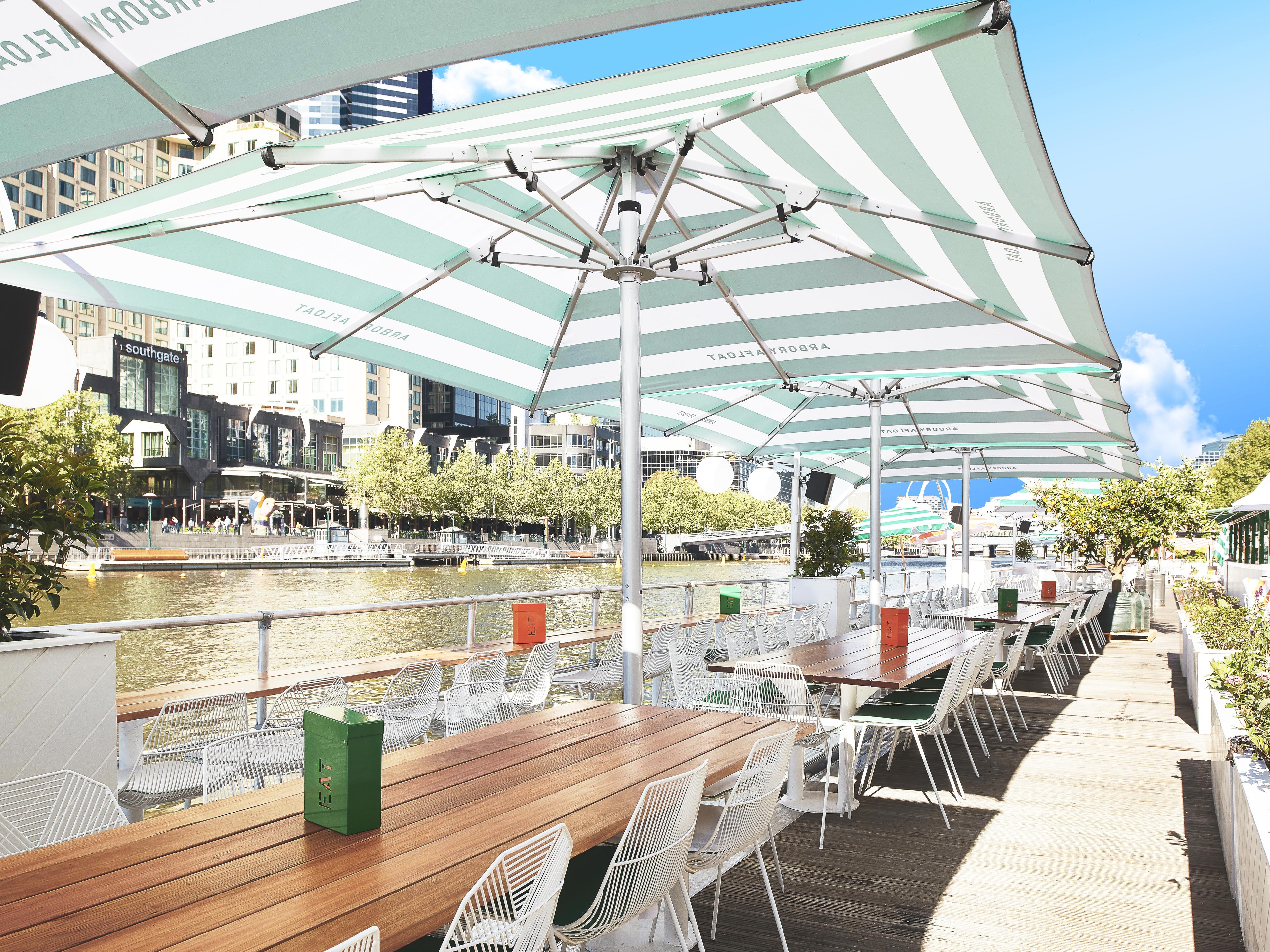 Frankford Nova Giant Center Aluminum Matte Silver 13 Foot Square Telescoping Crank Patio Umbrella